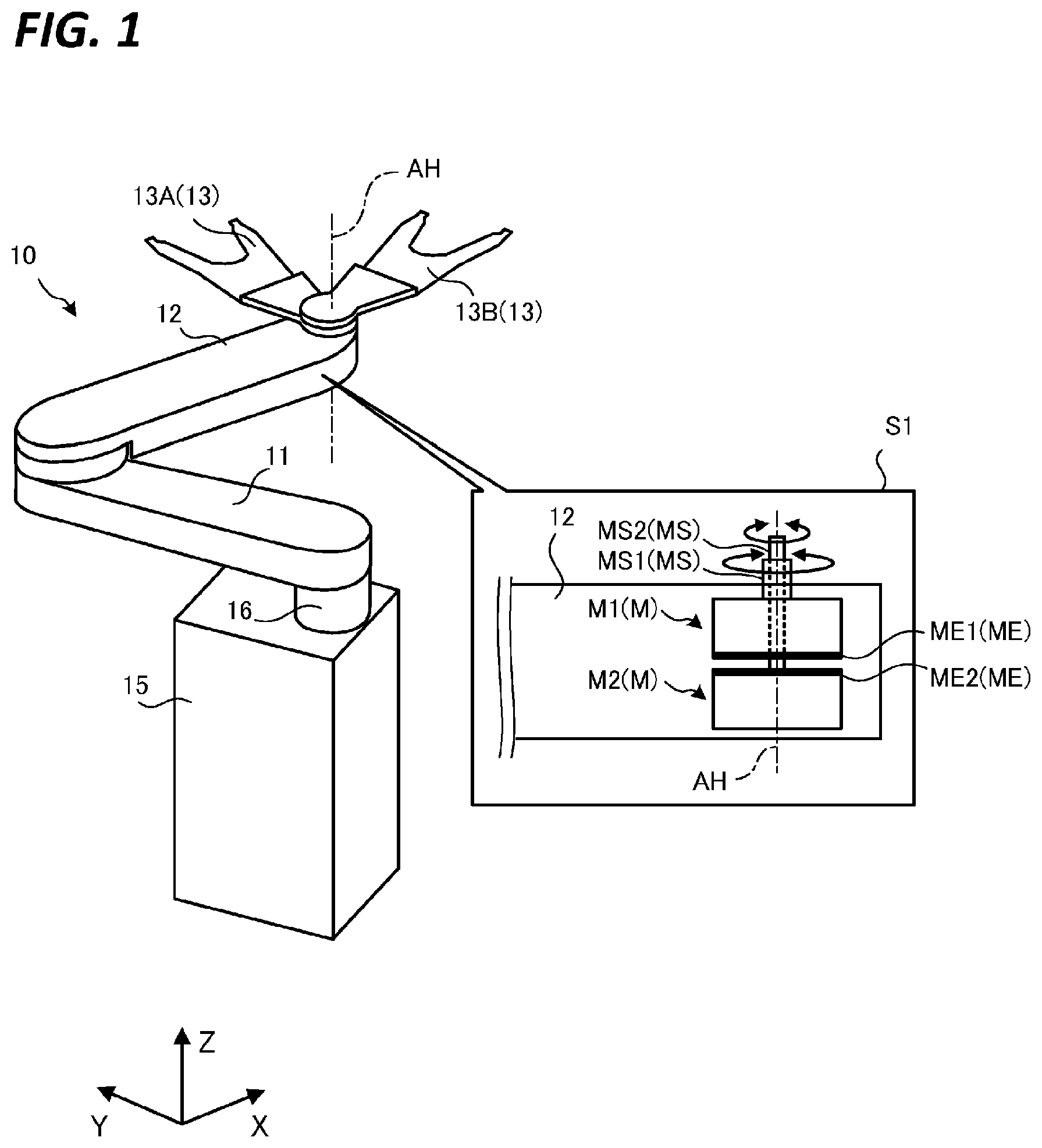 Patent US12304067 Figure 1 – Transfer robot and robot system