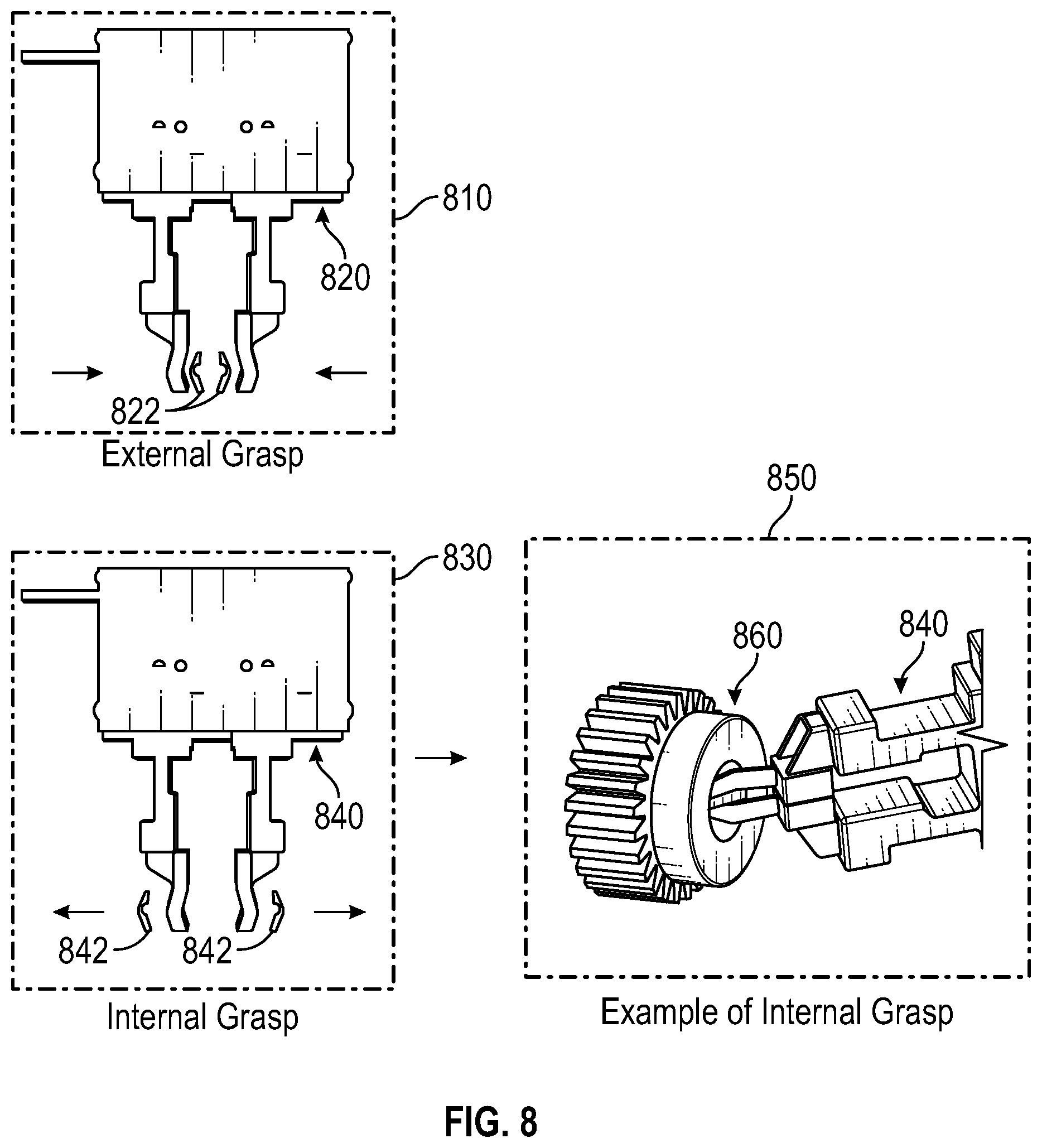 Patent US12304070 Figure 8 – Grasp teach by human demonstration
