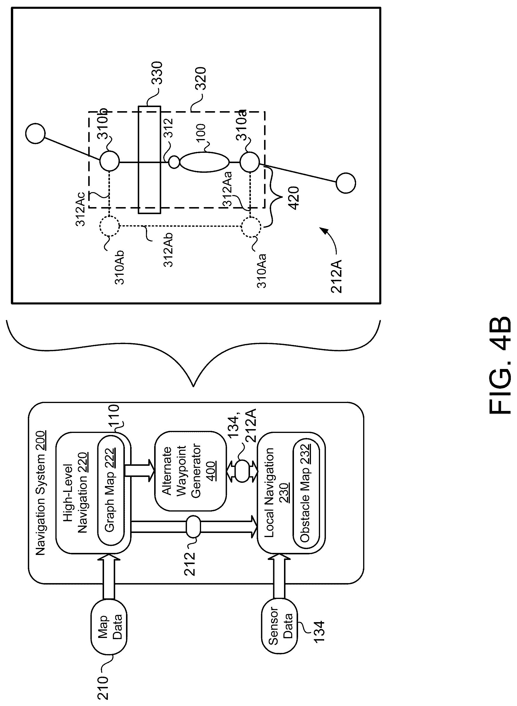 Patent US12304082 Figure 7 – Alternate route finding for waypoint-based navigation maps