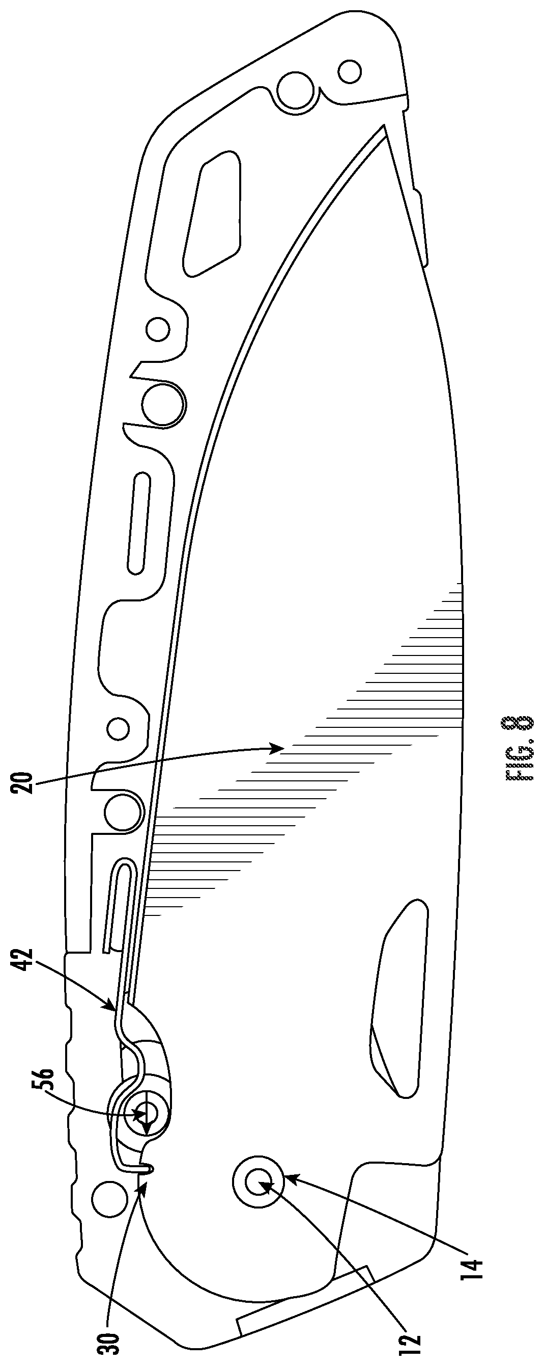 Patent US12304092 Figure 5 – Folding knife safety mechanism
