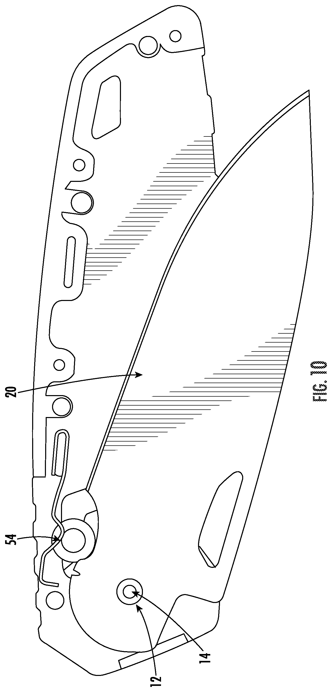 Patent US12304092 Figure 7 – Folding knife safety mechanism