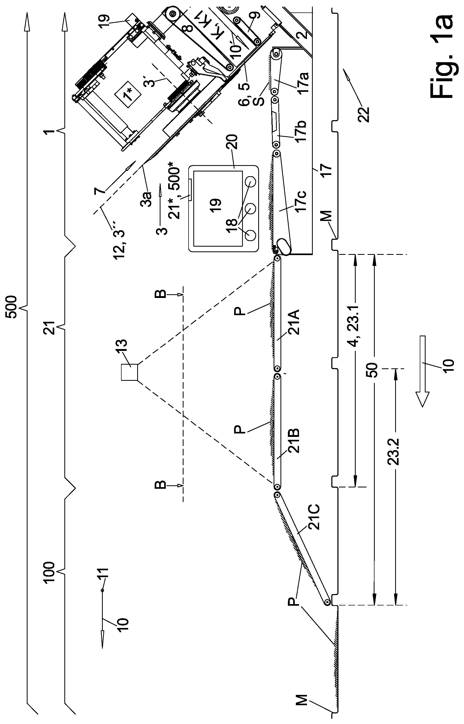Patent US12304102 Figure 1 – Method for eliminating rejects and transport unit suitable therefor