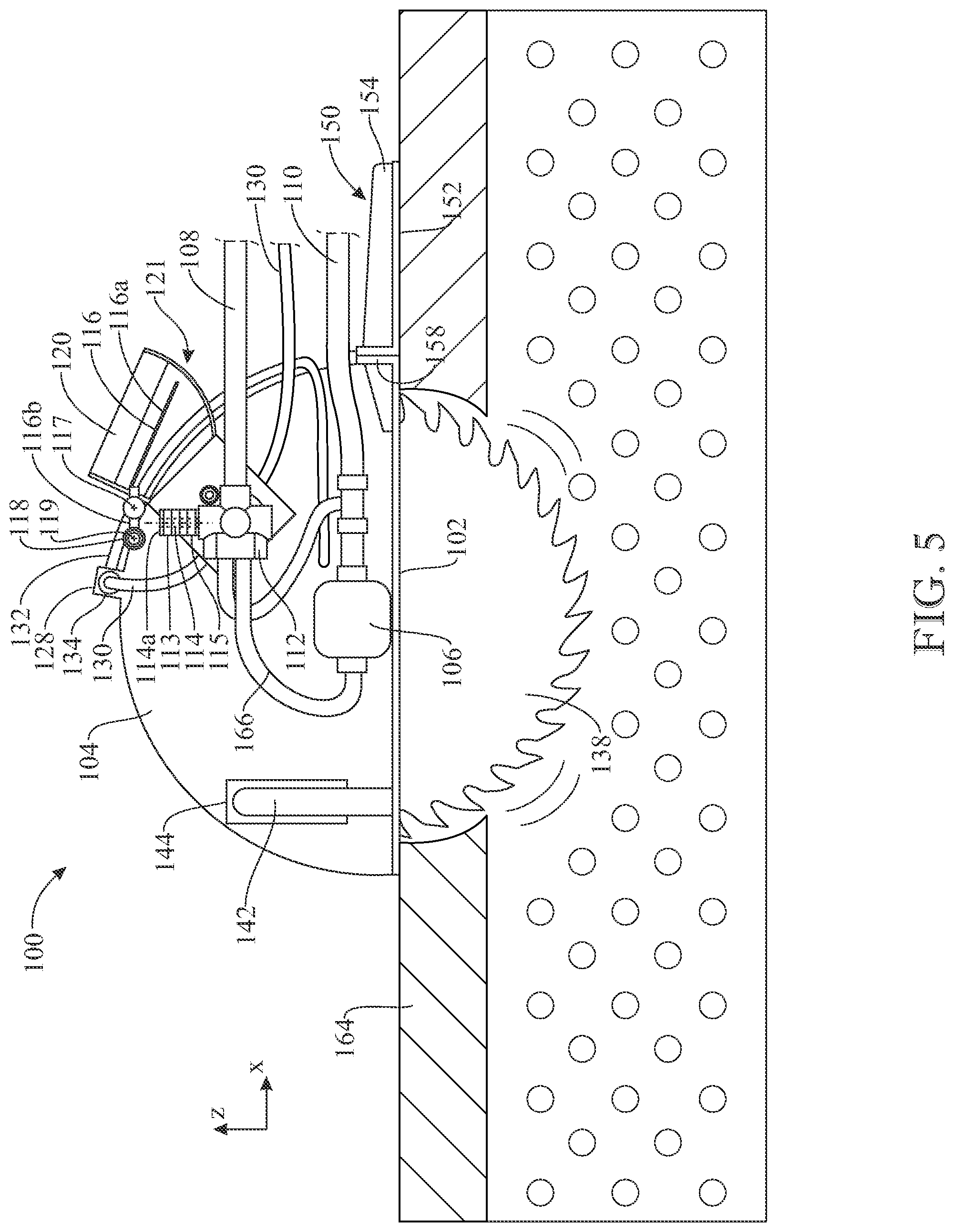 Patent US12304108 Figure 5 – Handheld hydraulic-powered concrete-cutting handsaw