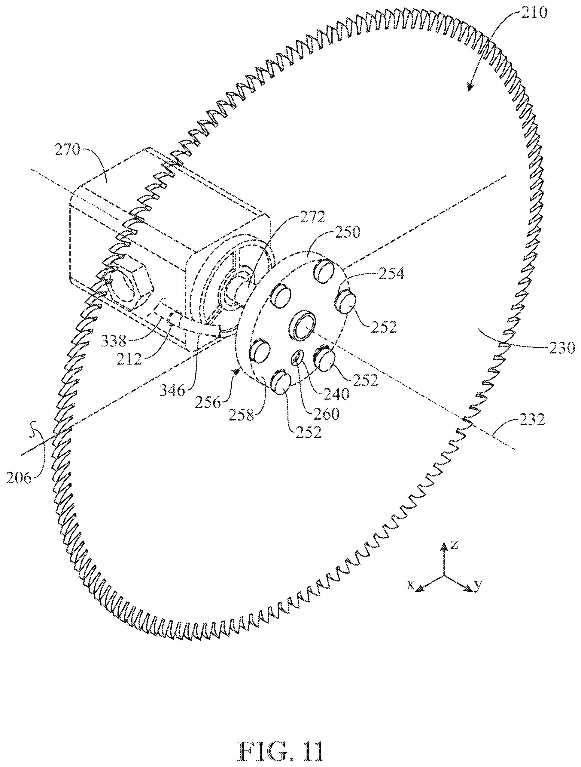 Patent US12304108 Figure 11 – Handheld hydraulic-powered concrete-cutting handsaw
