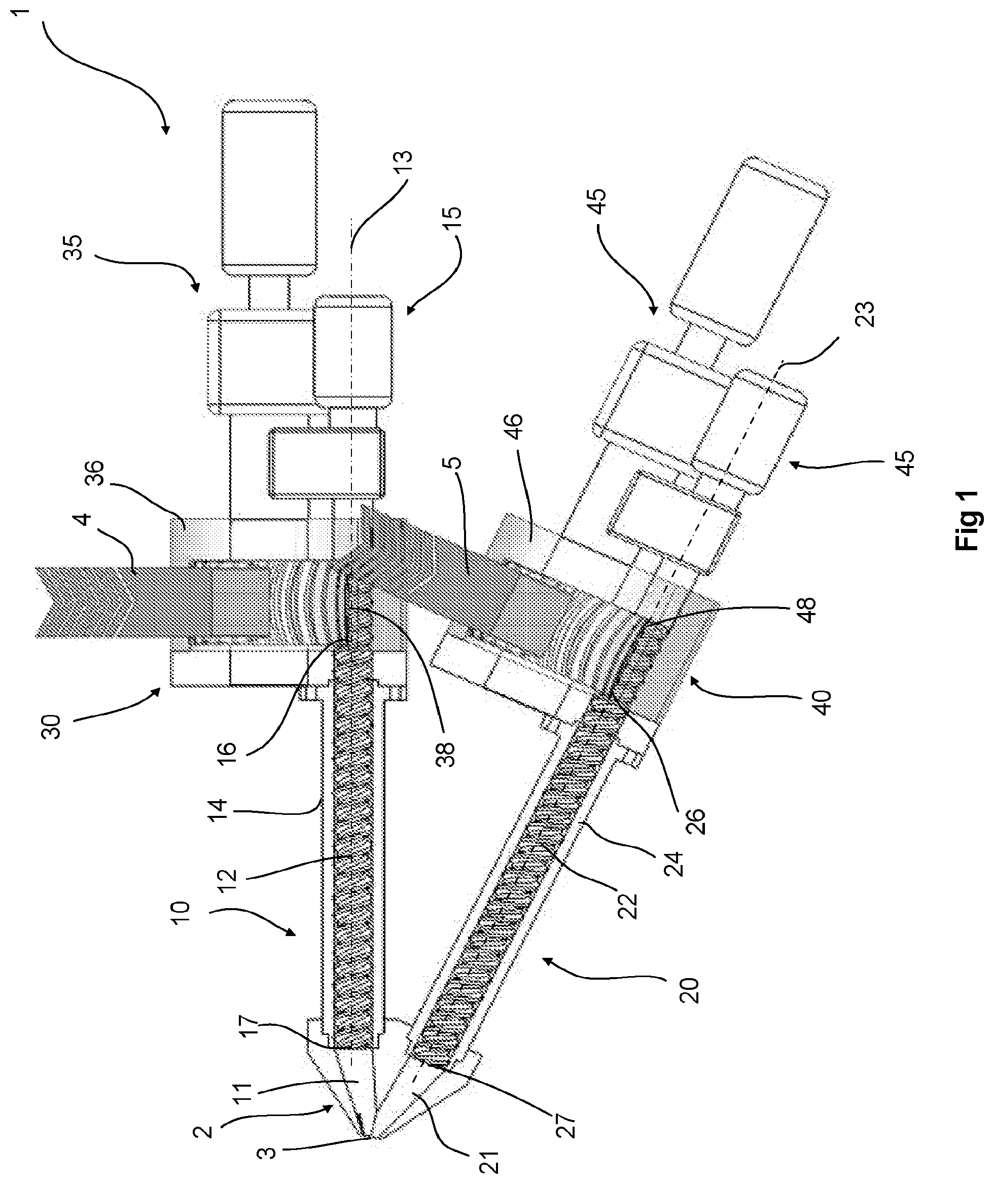 Patent US12304112 Figure 1 – Installation and method for coextrusion