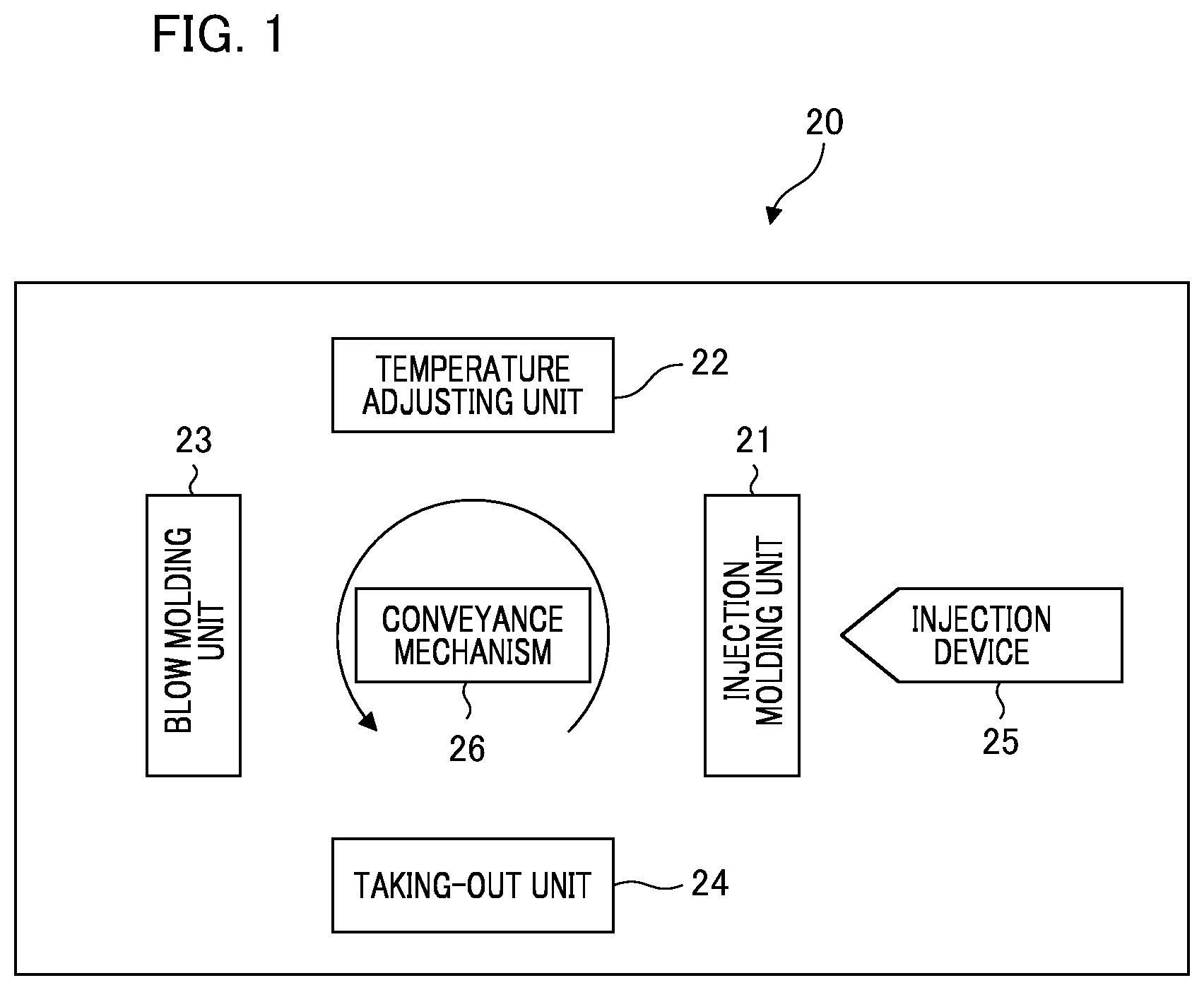 Patent US12304132 Figure 1 – Blow molding device and blow molding method for resin container