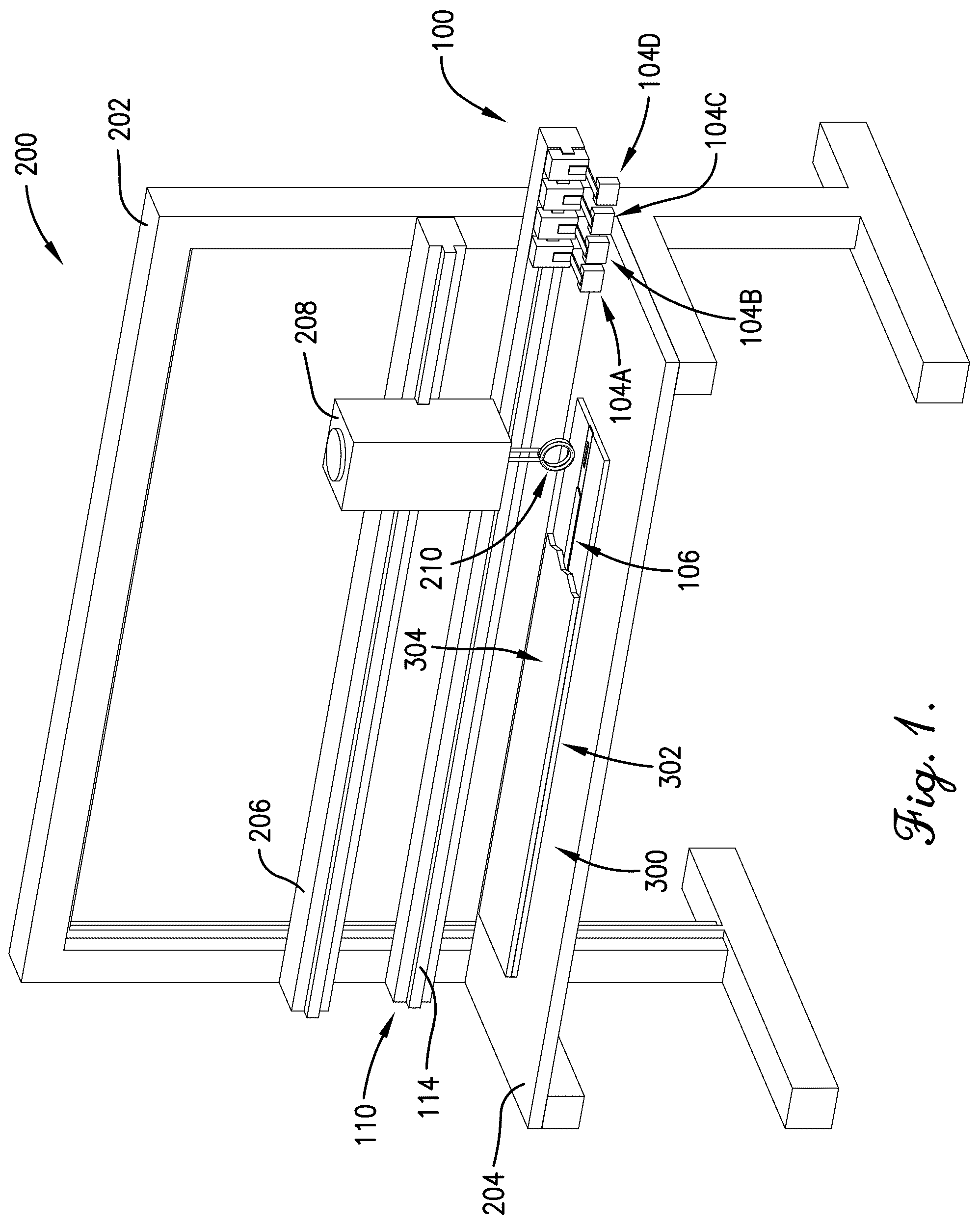 Patent US12304157 Figure 1 – In-situ monitoring and control of induction welding of thermoplastic composites using amorphous or nanocrystalline microwire temperature sensors and self-centering antennae rail system
