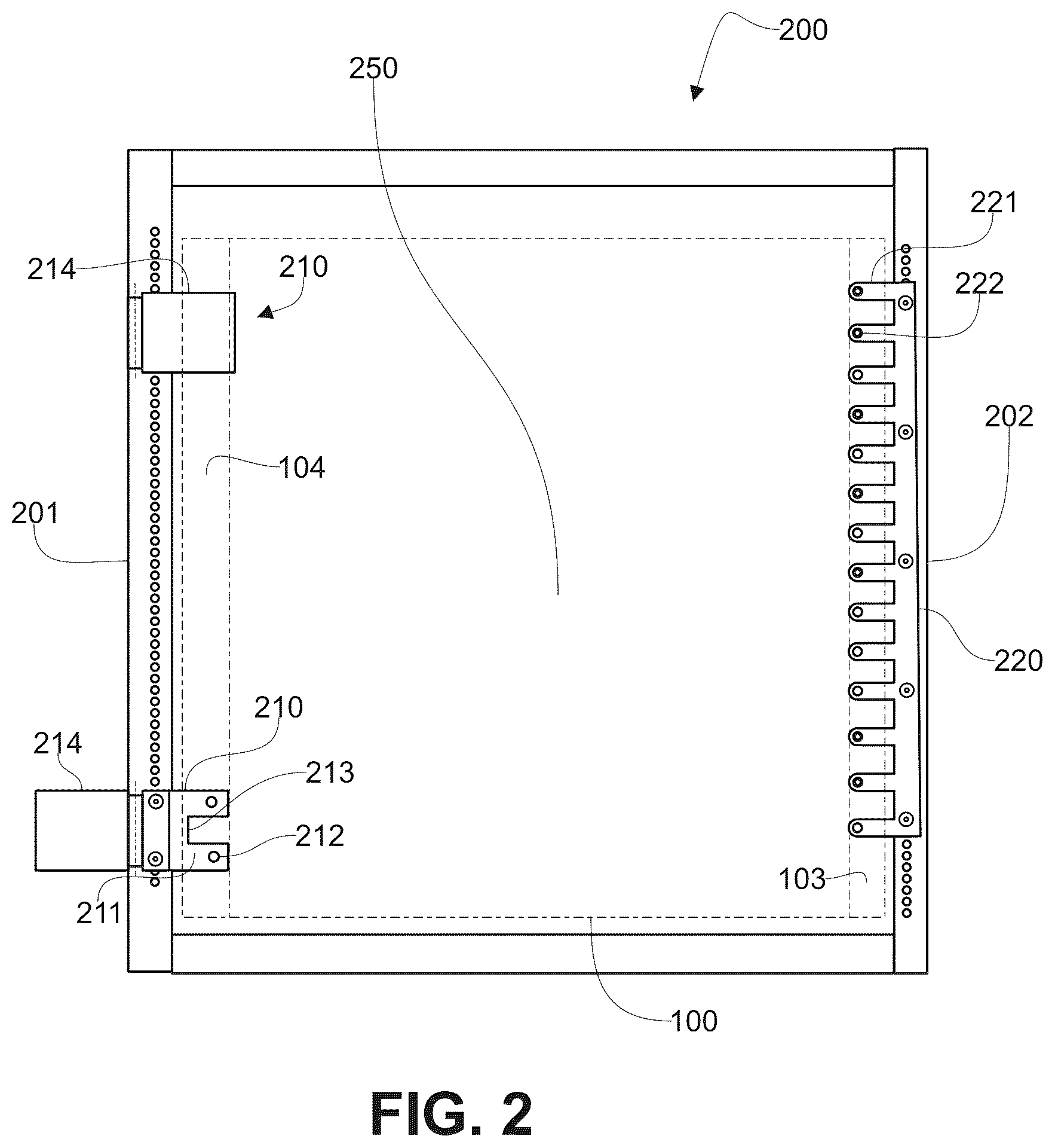 Patent US12304163 Figure 2 – System for stamping a thick thermoplastic composite blank