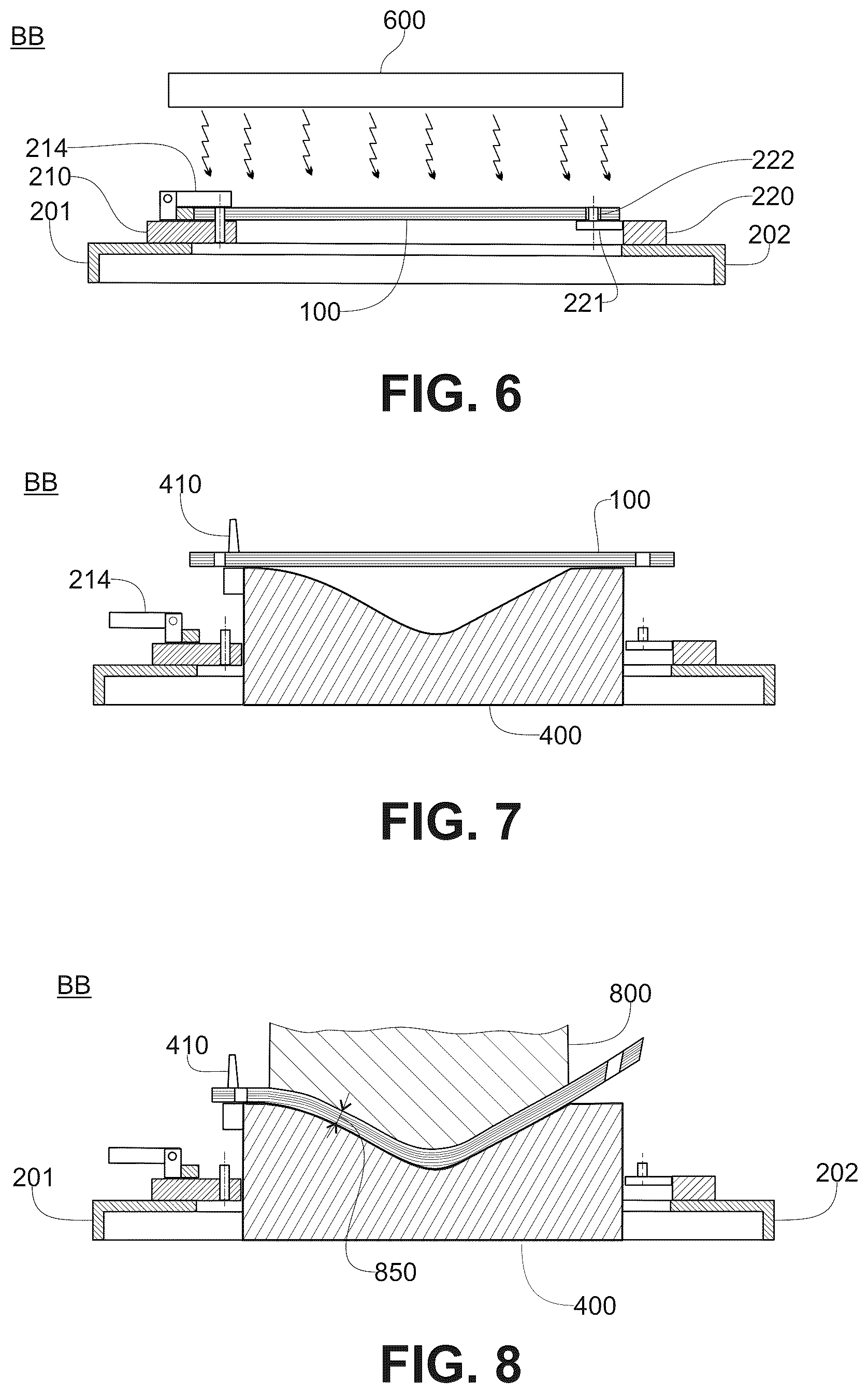 Patent US12304163 Figure 6 – System for stamping a thick thermoplastic composite blank