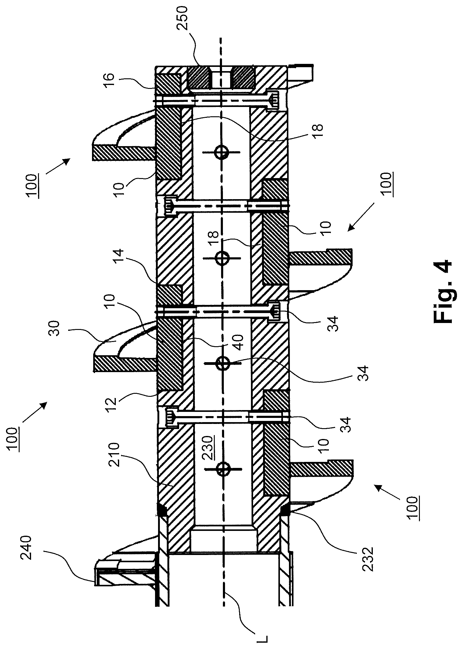 Patent US12304167 Figure 3 – Helical screw conveyor unit, worm shaft, worm extruder, and method for providing a worm shaft