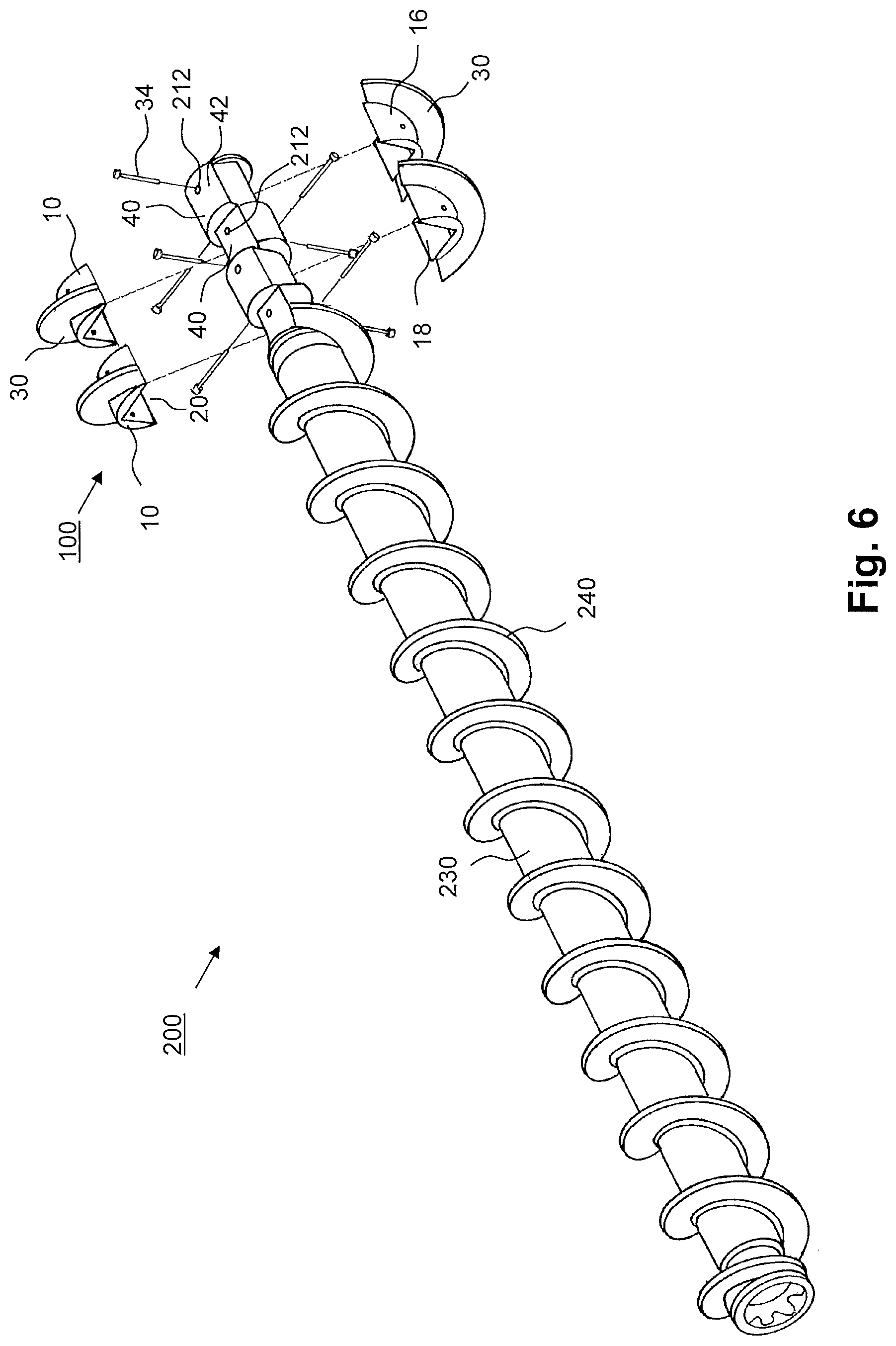 Patent US12304167 Figure 5 – Helical screw conveyor unit, worm shaft, worm extruder, and method for providing a worm shaft
