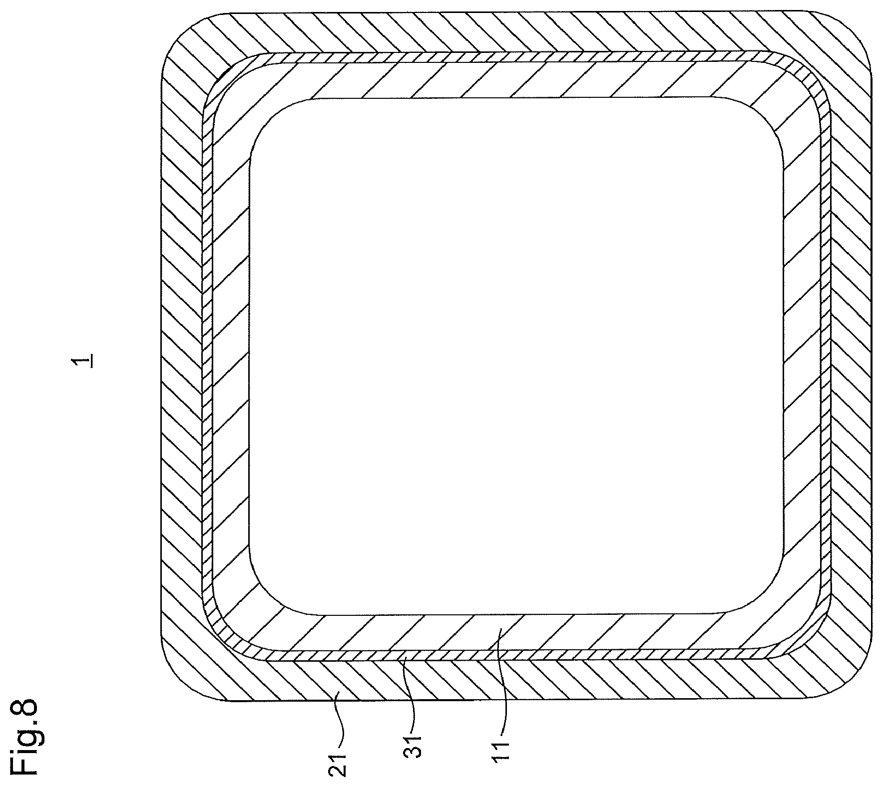 Patent US12304176 Figure 8 – Continuous fiber-reinforced silicon carbide member, manufacturing method thereof, and nuclear reactor structural member
