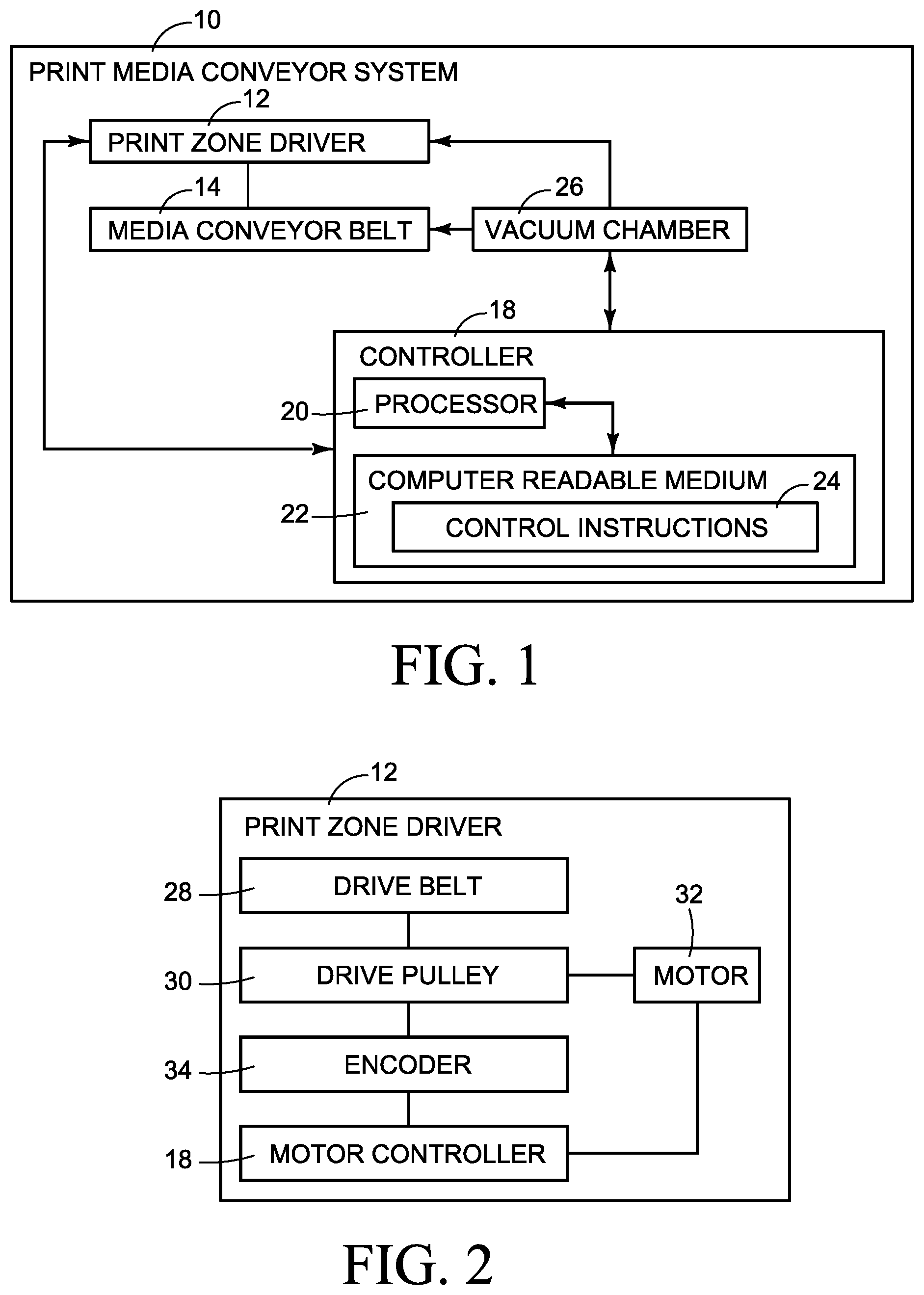 Patent US12304194 Figure 1 – Print zone driver for a printer conveyor belt