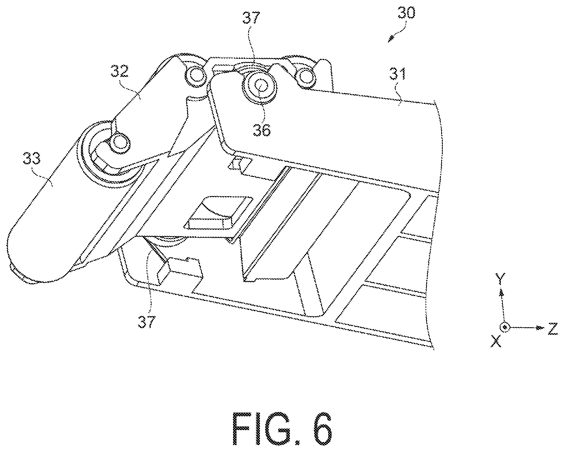 Patent US12304199 Figure 6 – Supply device for roll medium and recording device