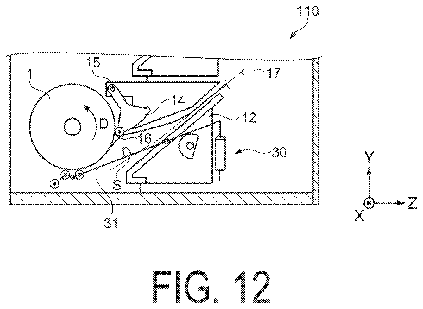 Patent US12304199 Figure 11 – Supply device for roll medium and recording device