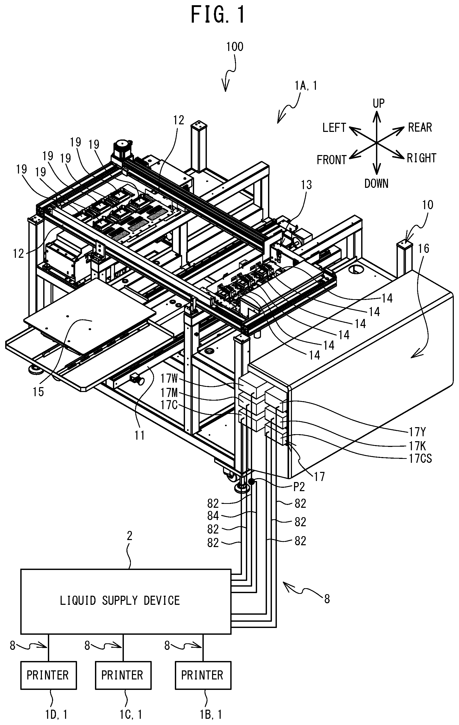 Patent US12304219 Figure 1 – Liquid supply system, control method, non-transitory computer-readable medium storing computer-readable instructions, and liquid supply device