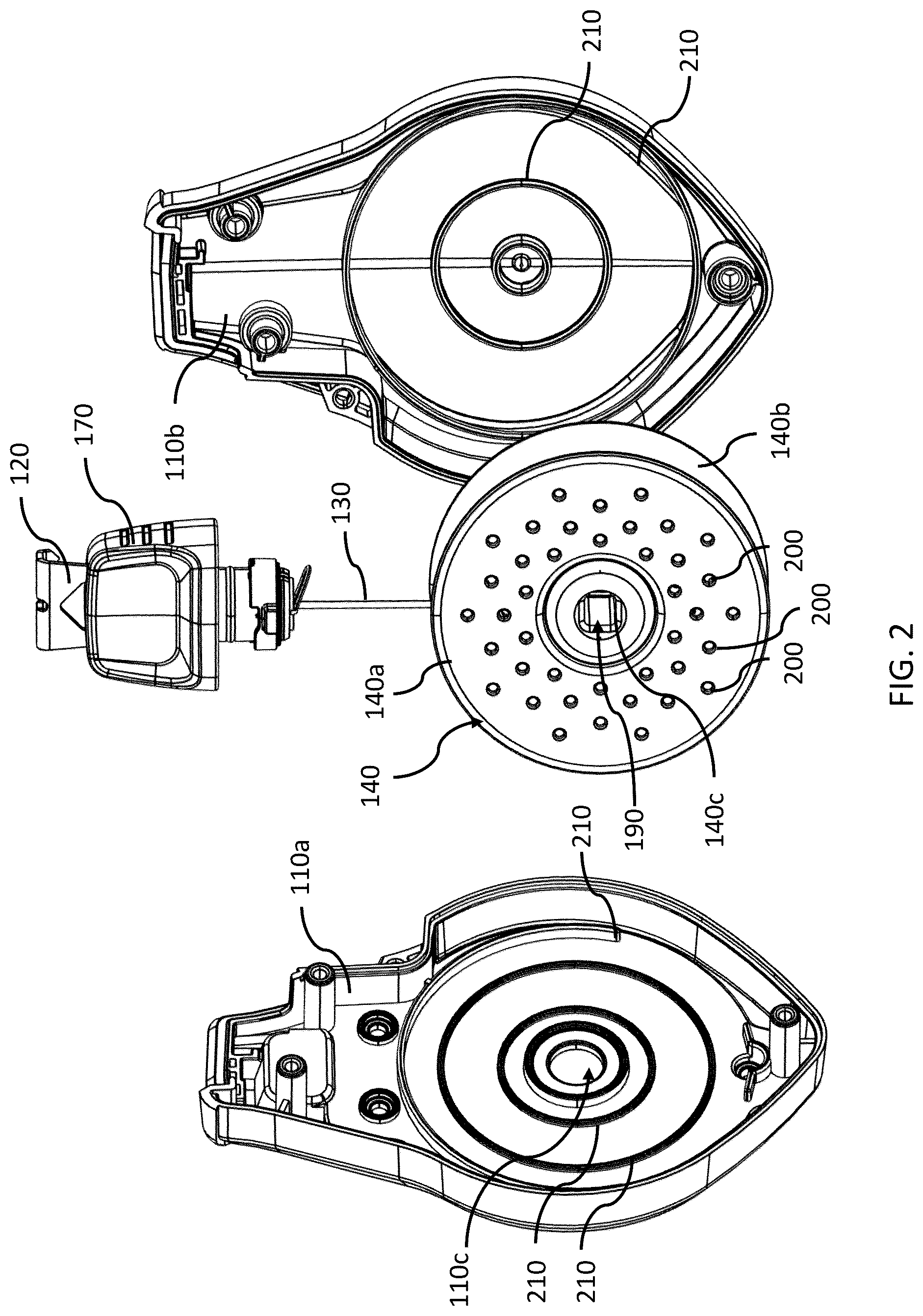Patent US12304235 Figure 2 – Jam resistant chalk reel