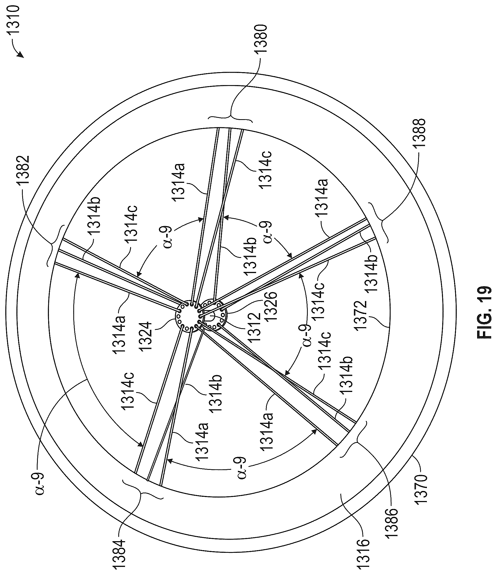 Patent US12304236 Figure 18 – Bicycle hub and spoke arrangement