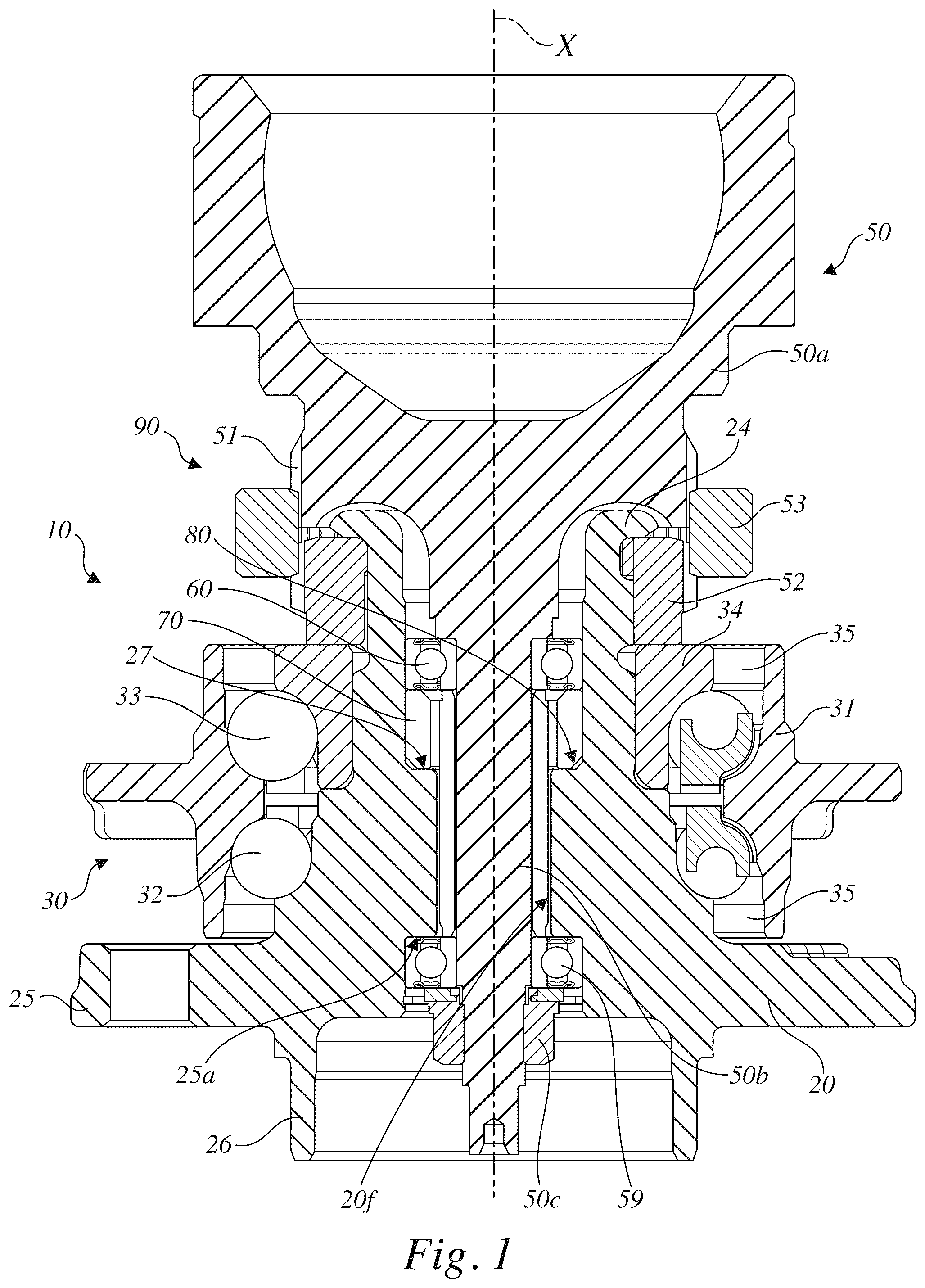 Patent US12304238 Figure 1 – Hub-bearing unit for a wheel of a motor vehicle