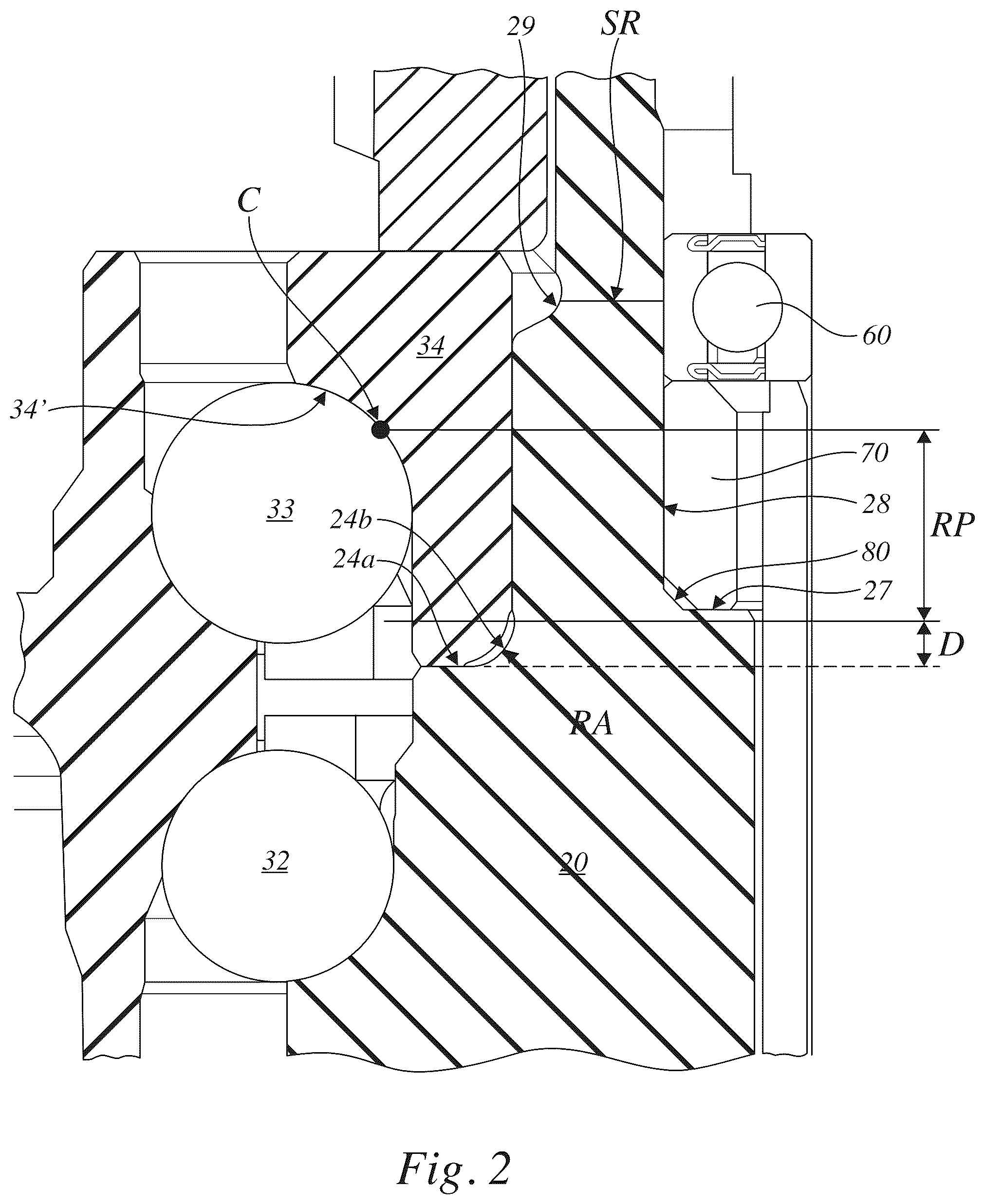 Patent US12304238 Figure 2 – Hub-bearing unit for a wheel of a motor vehicle
