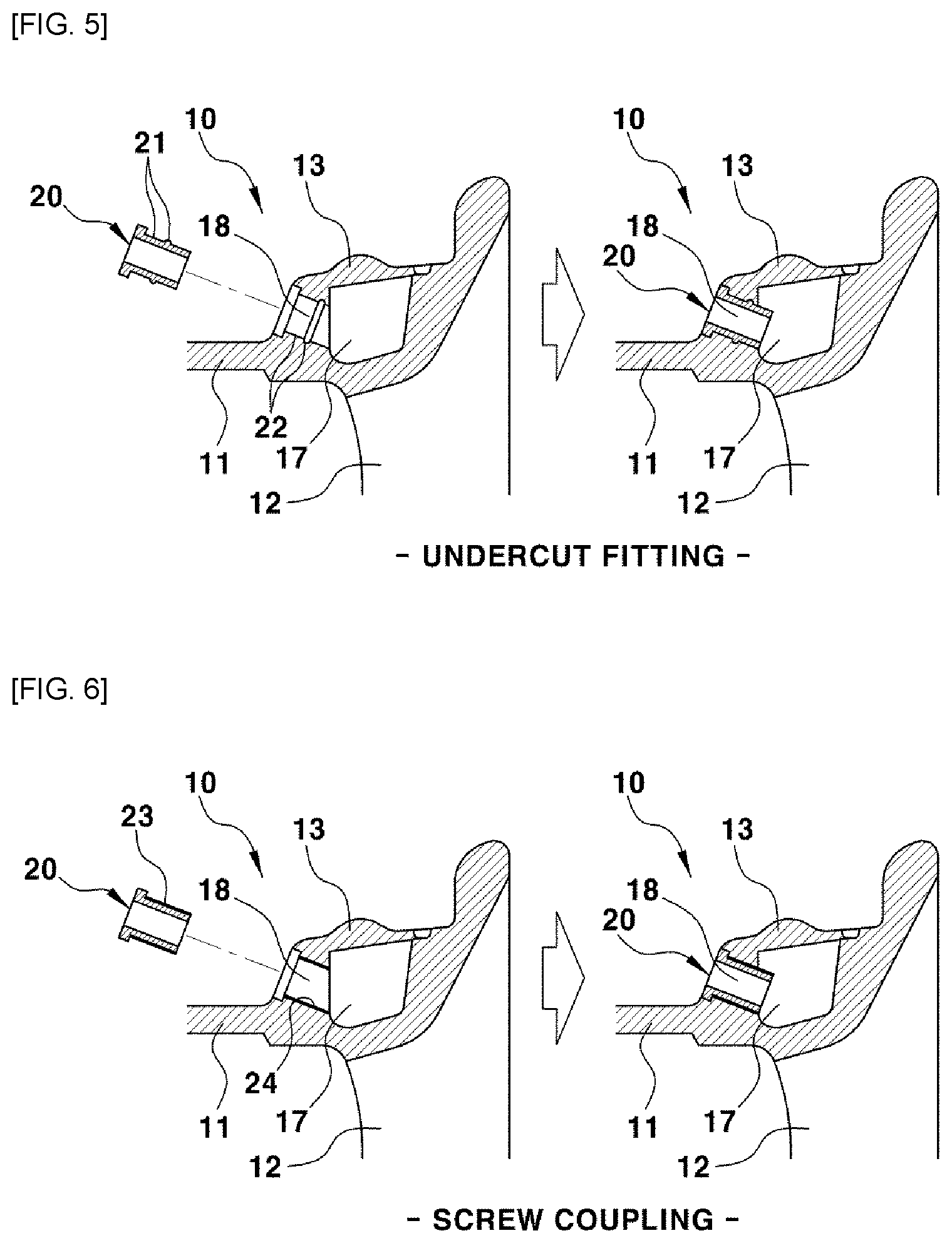 Patent US12304239 Figure 6 – Vehicle wheel having adjustable insert neck and method for manufacturing the same