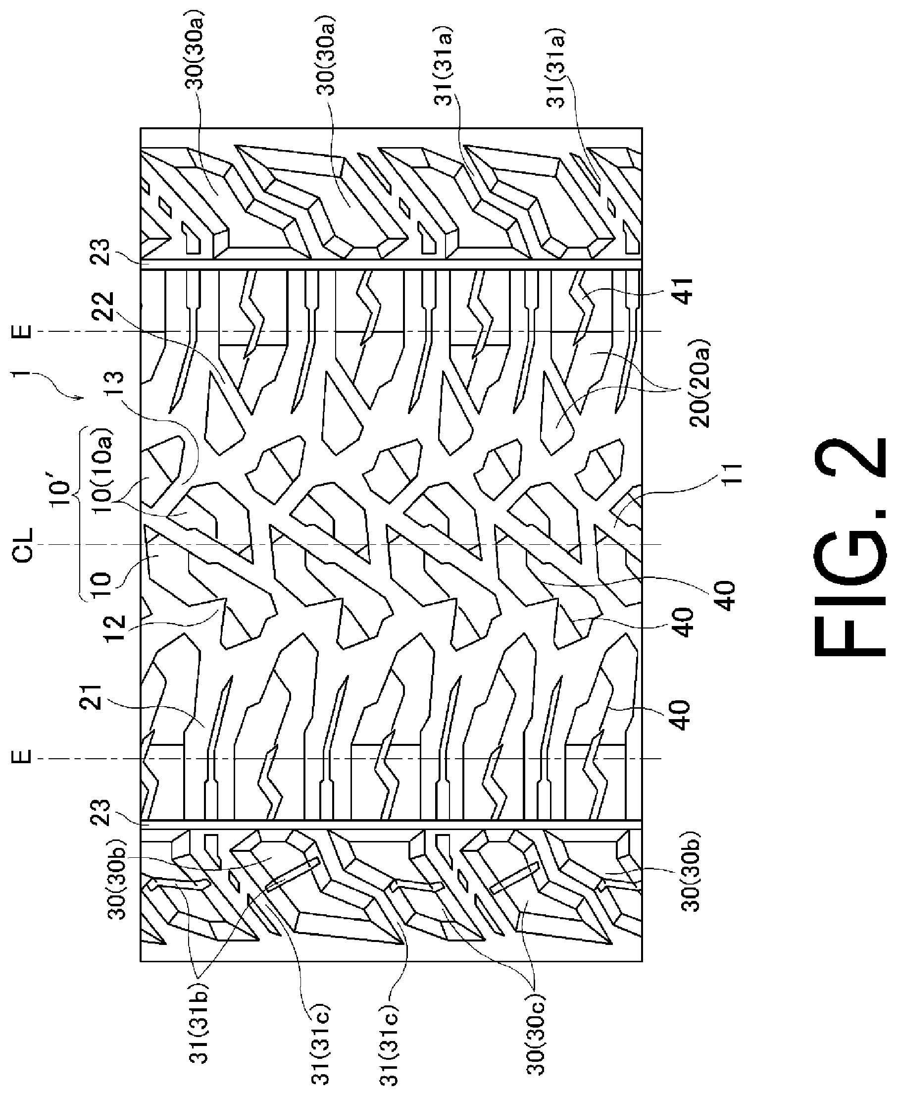 Patent US12304247 Figure 2 – Pneumatic tire