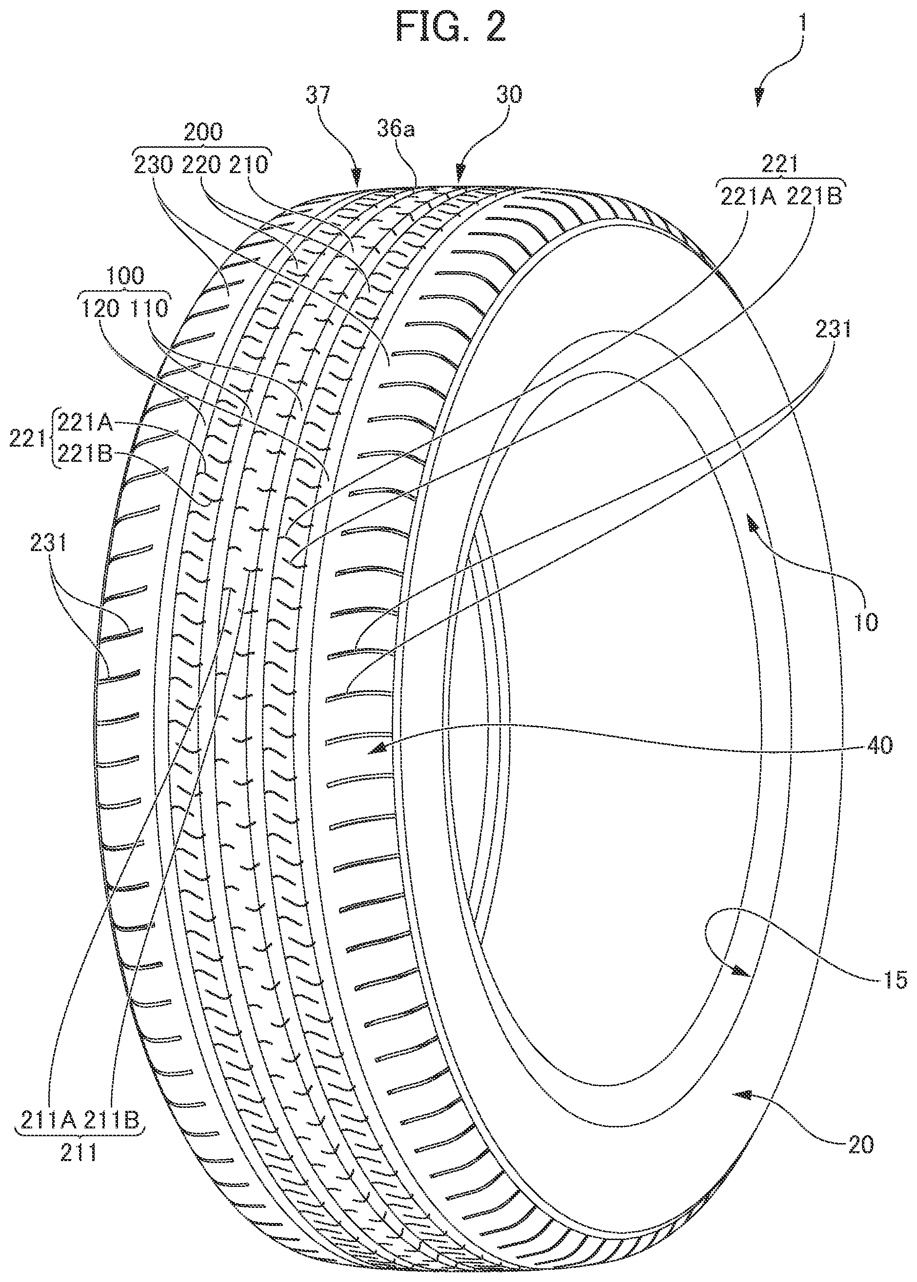 Patent US12304250 Figure 2 – Pneumatic tire