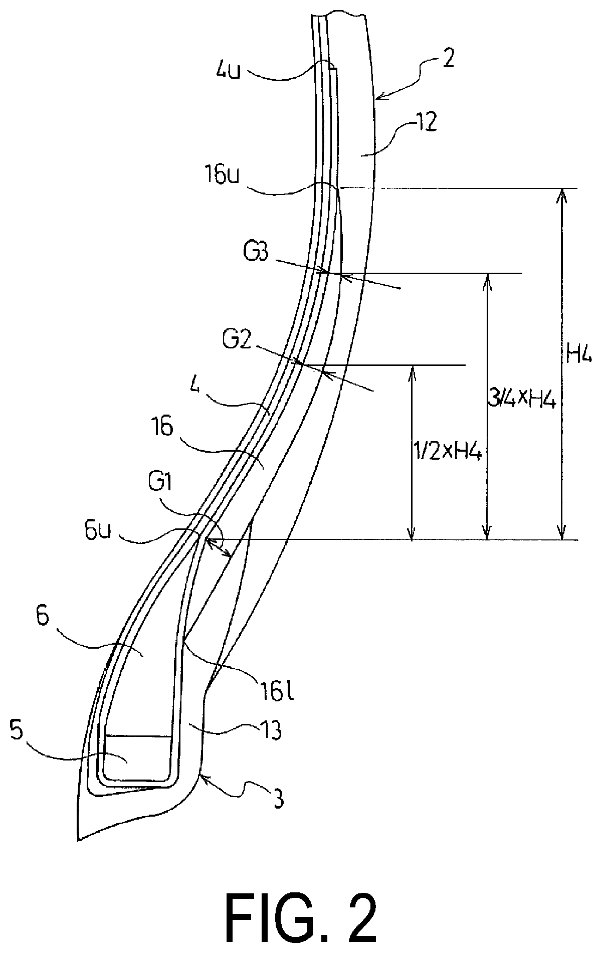 Patent US12304252 Figure 2 – Pneumatic tire