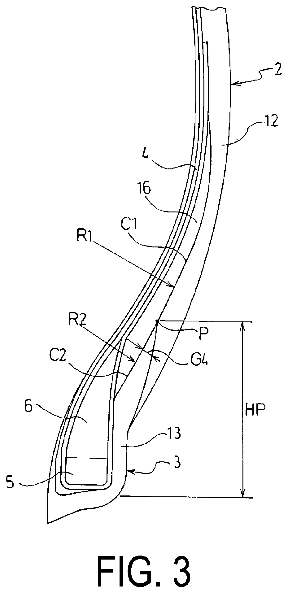 Patent US12304252 Figure 3 – Pneumatic tire