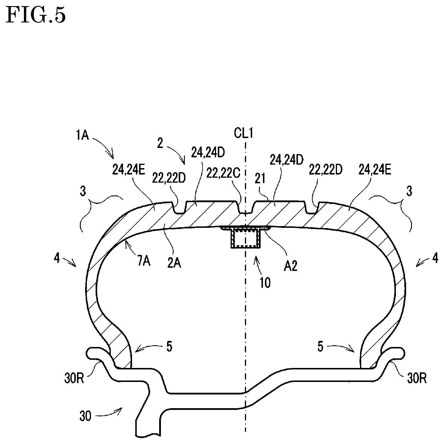 Patent US12304255 Figure 5 – Tire