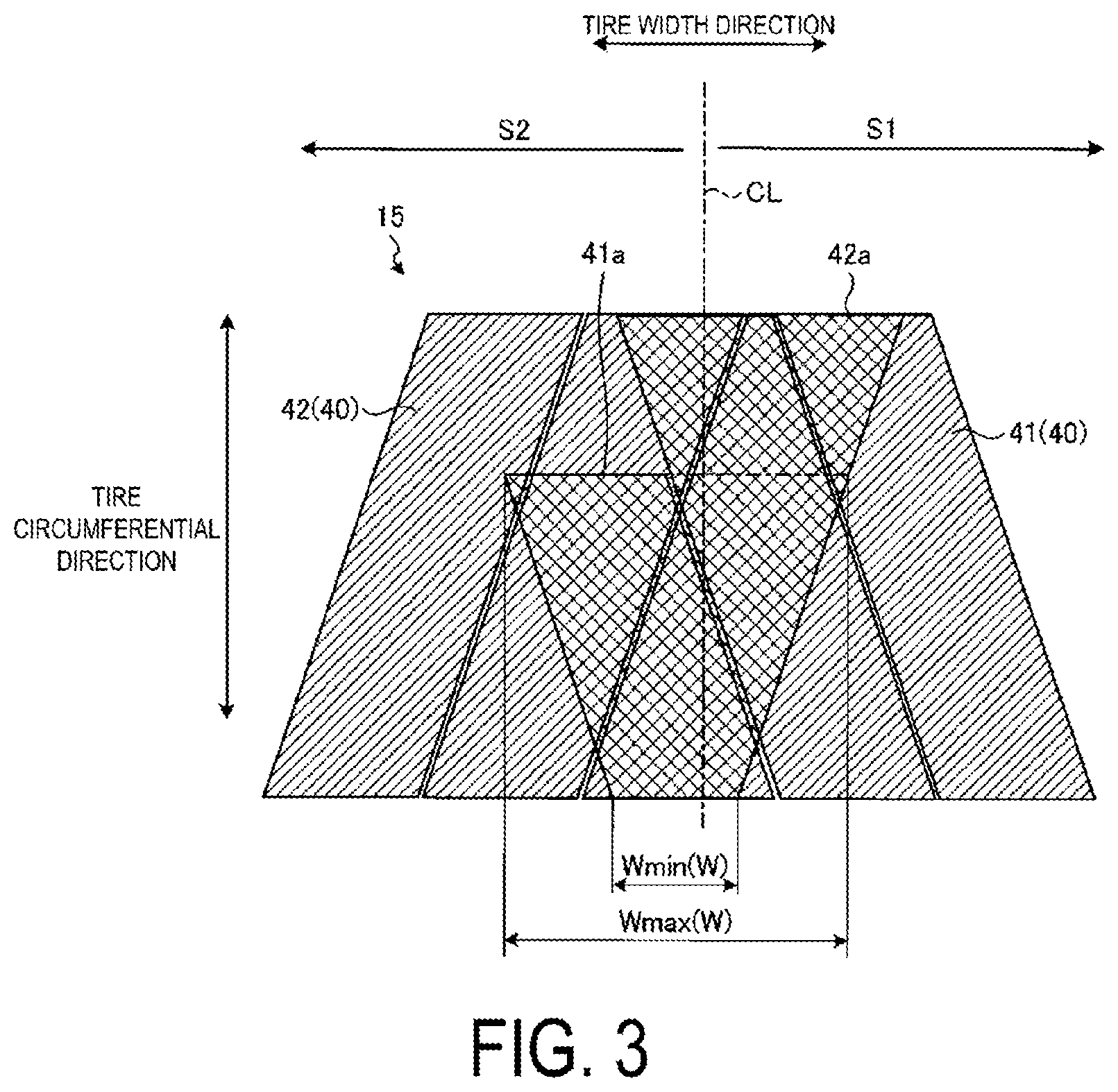 Patent US12304257 Figure 3 – Pneumatic tire and method for manufacturing pneumatic tire