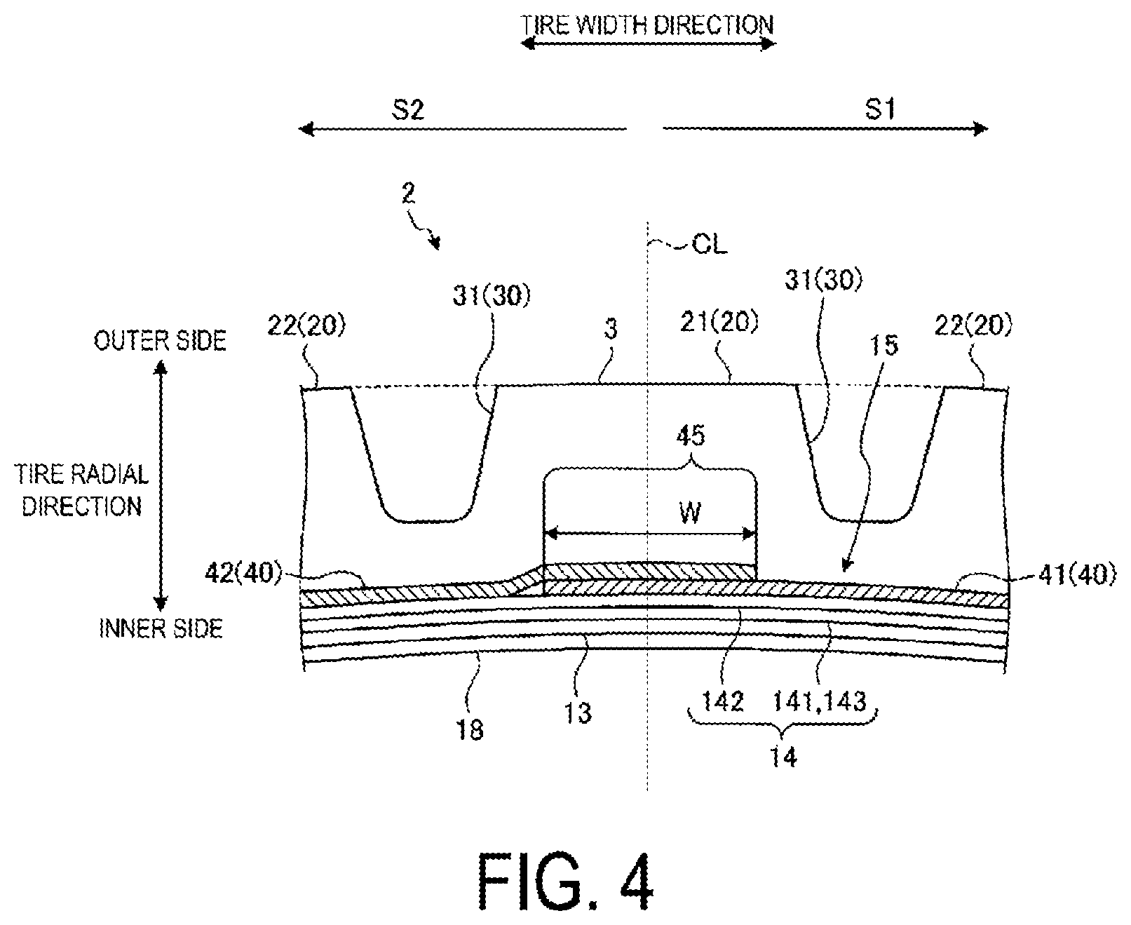 Patent US12304257 Figure 4 – Pneumatic tire and method for manufacturing pneumatic tire
