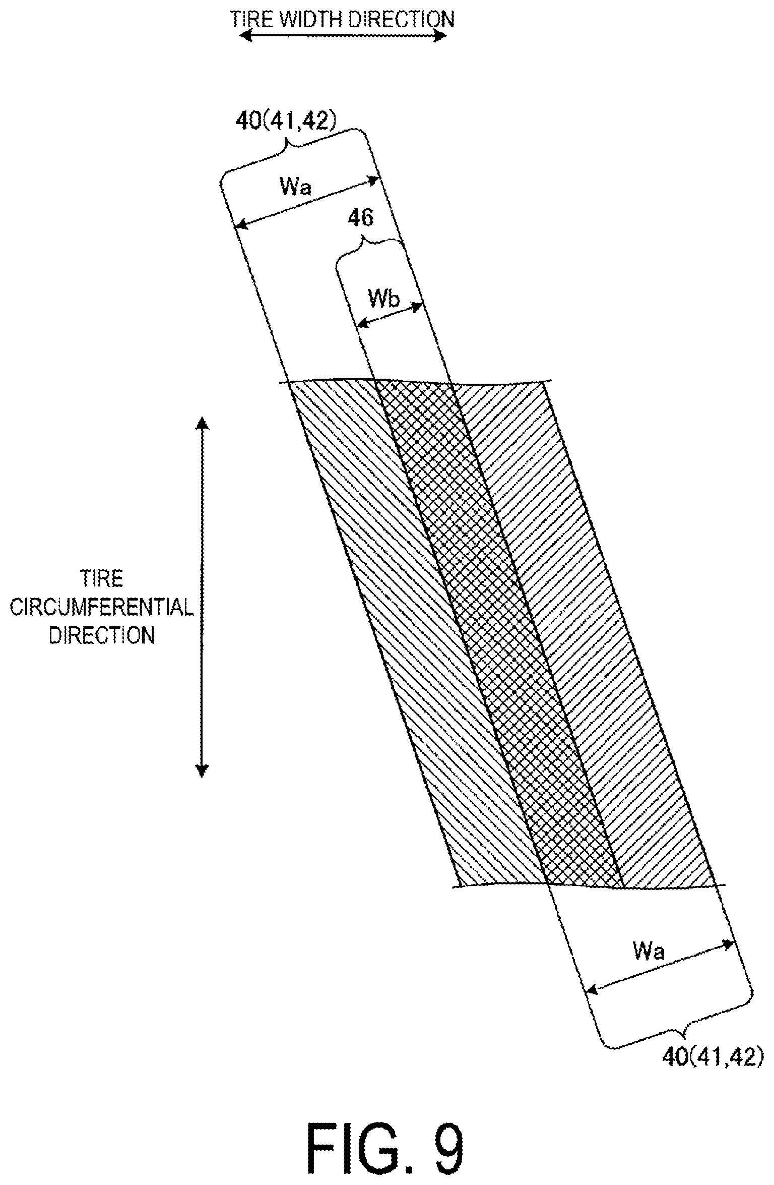 Patent US12304257 Figure 9 – Pneumatic tire and method for manufacturing pneumatic tire