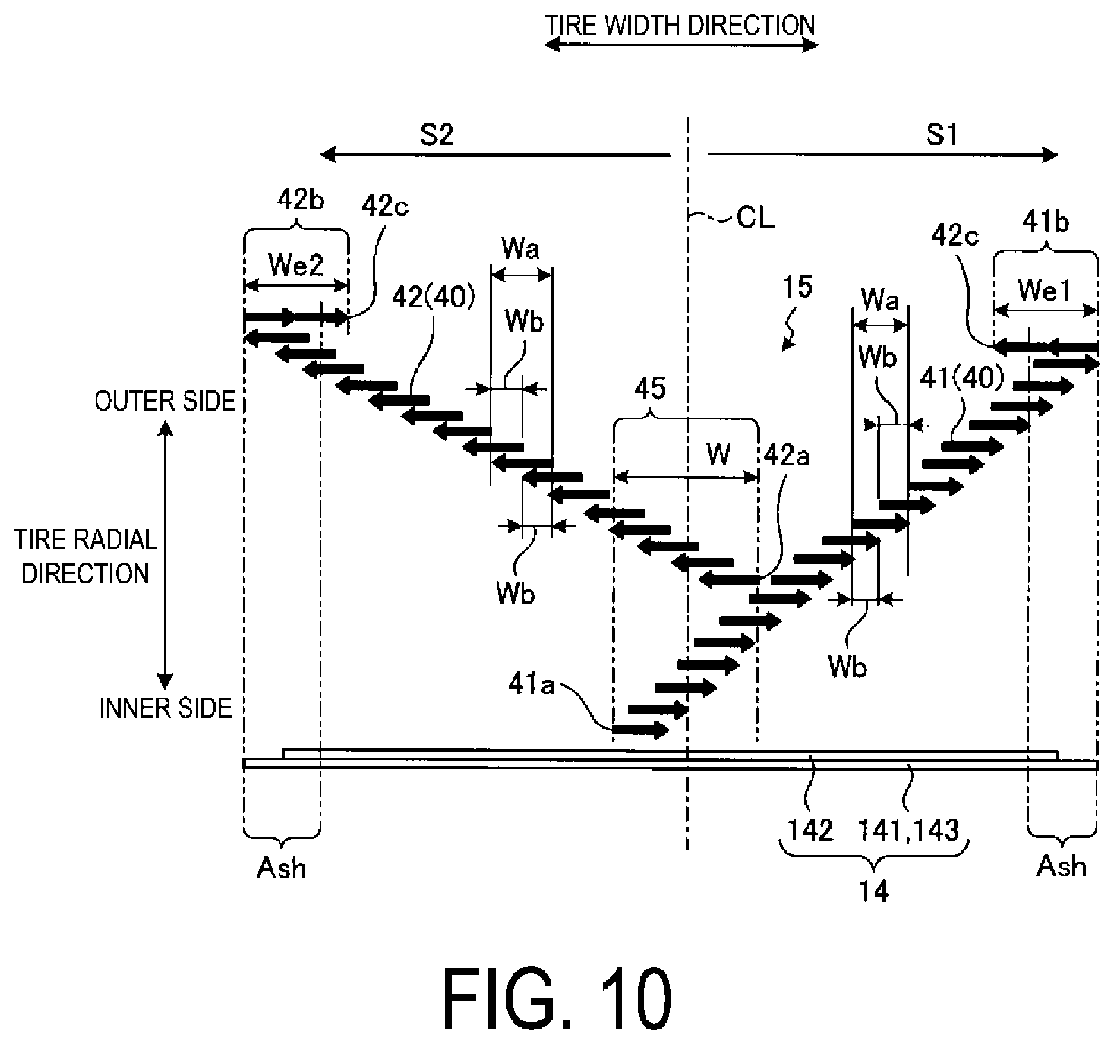 Patent US12304257 Figure 10 – Pneumatic tire and method for manufacturing pneumatic tire