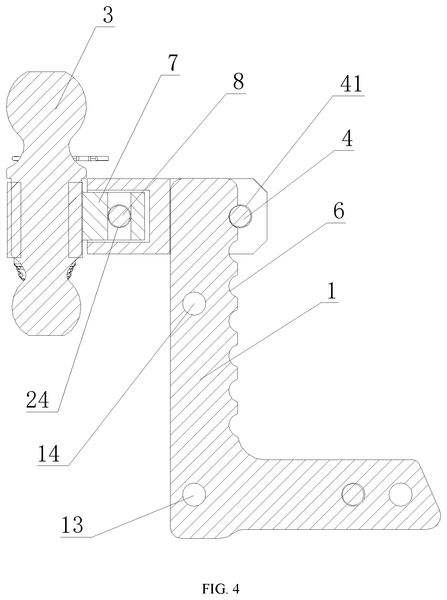 Patent US12304258 Figure 4 – Multifunctional ball mount with high structural strength
