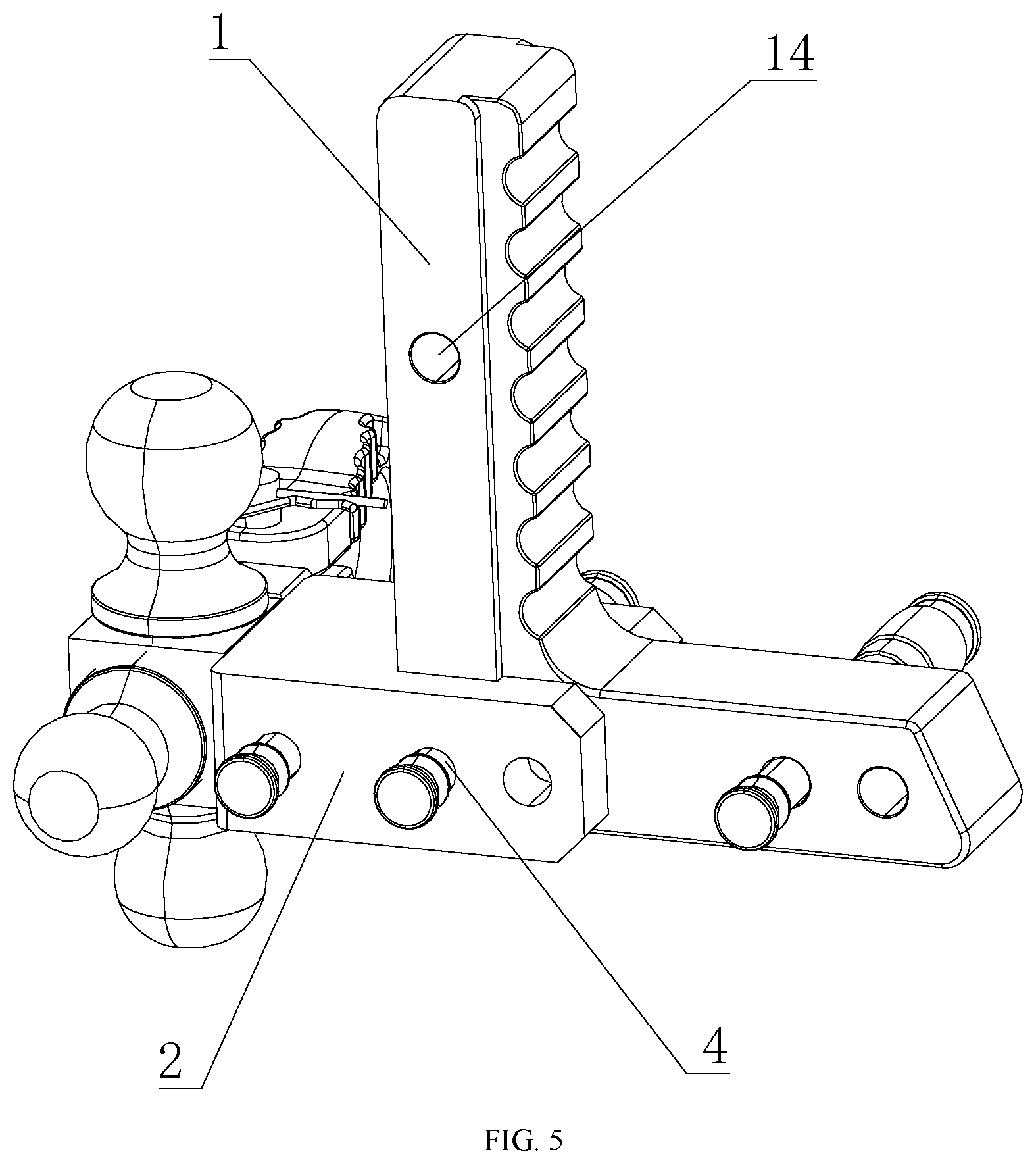 Patent US12304258 Figure 5 – Multifunctional ball mount with high structural strength