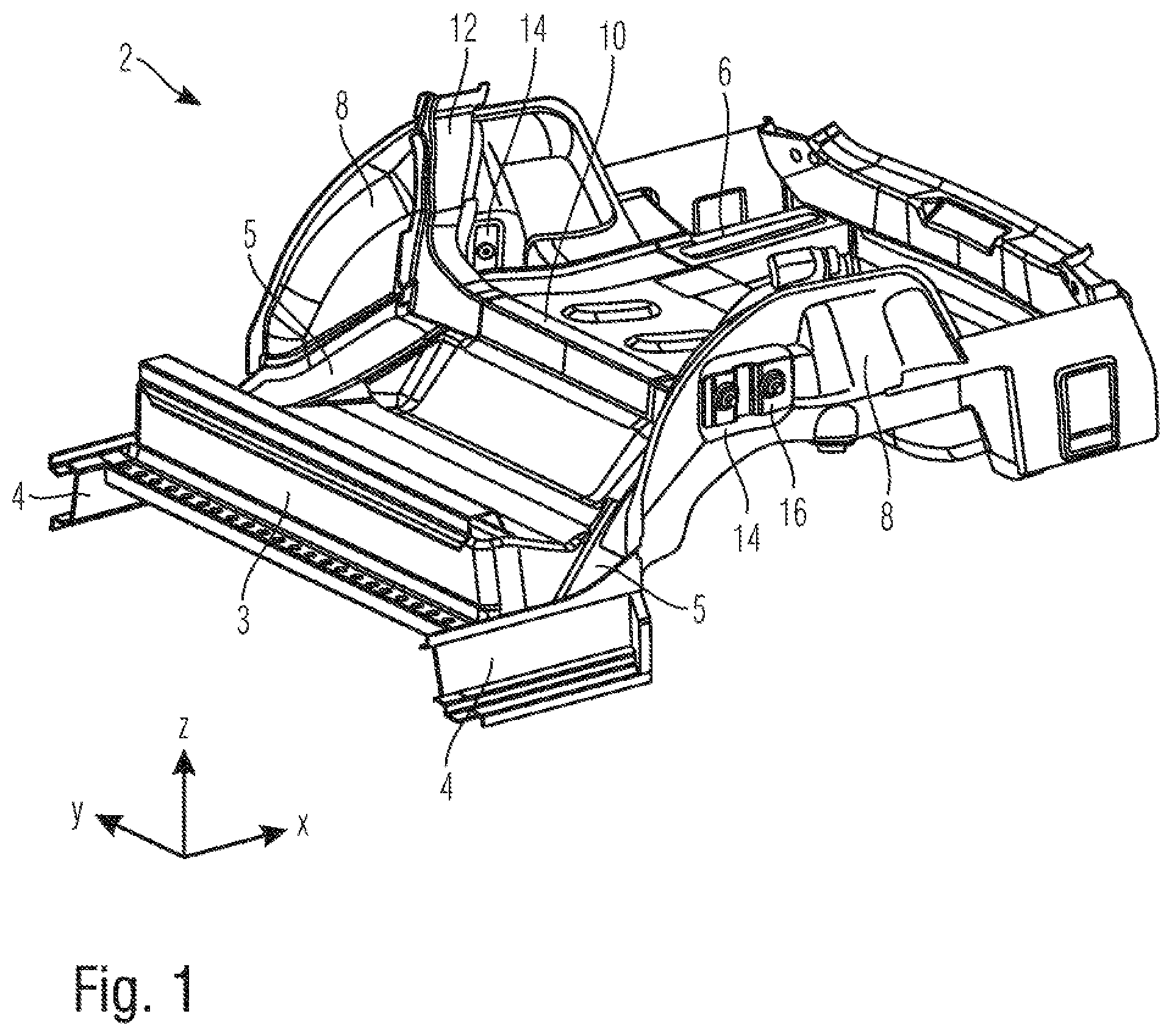 Patent US12304263 Figure 1 – Motor vehicle having a suspension strut