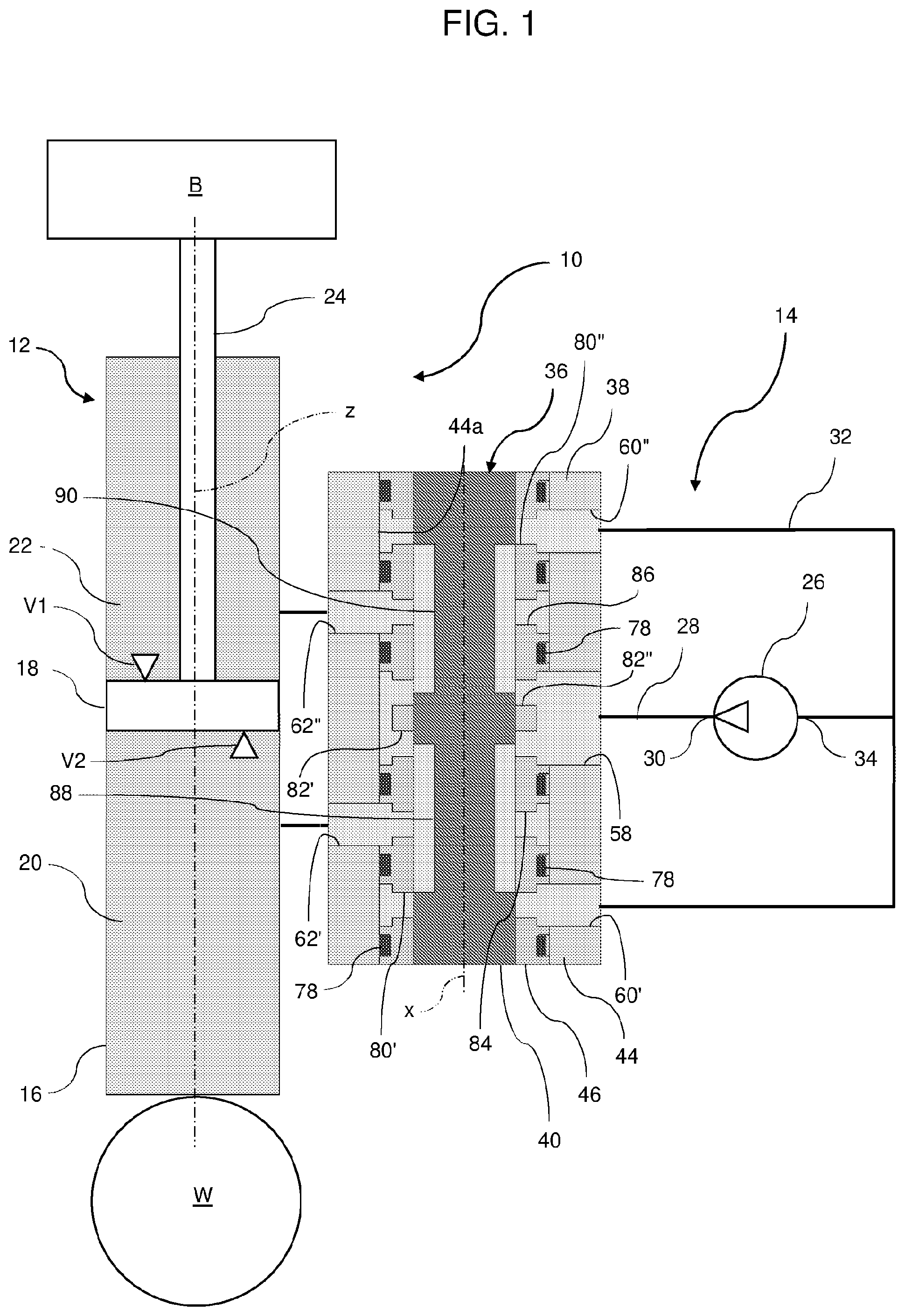 Patent US12304268 Figure 1 – Active suspension for a vehicle