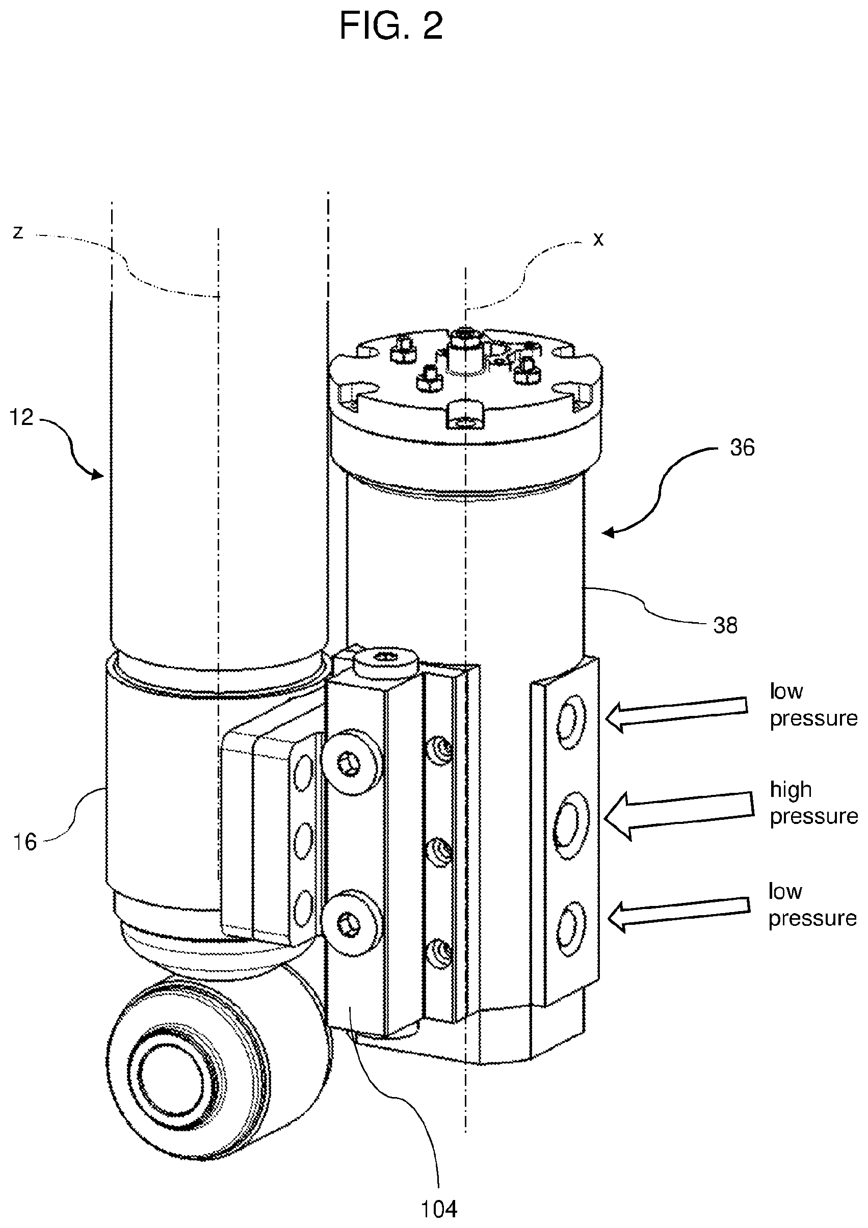 Patent US12304268 Figure 2 – Active suspension for a vehicle