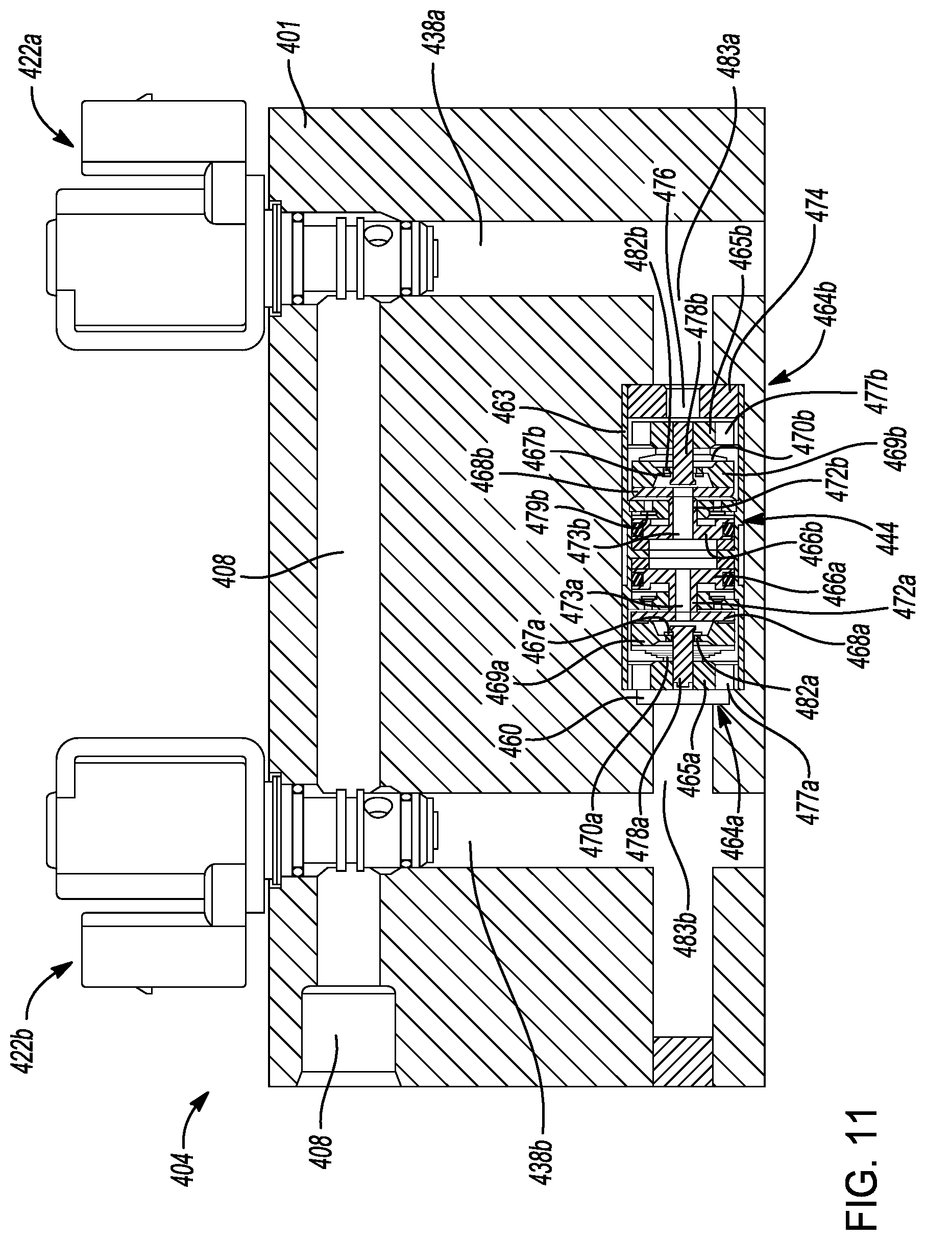 Patent US12304270 Figure 11 – Vehicle suspension system with one or more frequency dependent roll stiffness valves