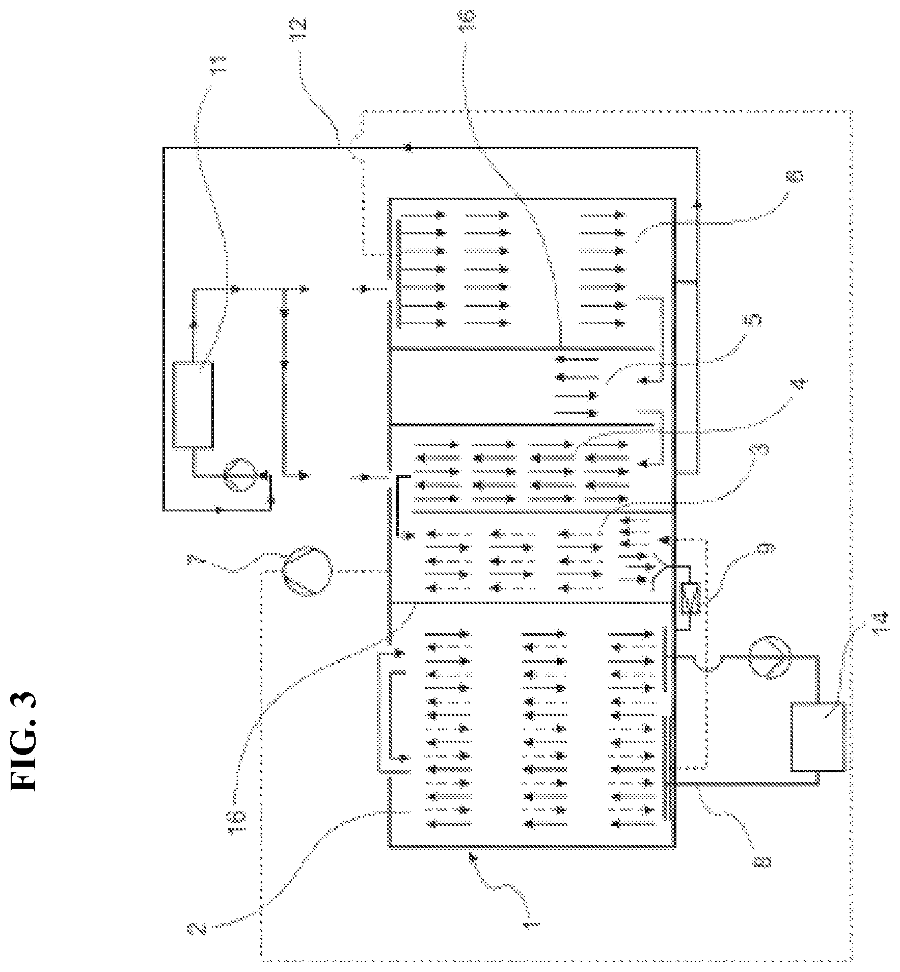 Patent US12304272 Figure 3 – Compact heat exchanger unit for electric vehicle particularly and air conditioning module