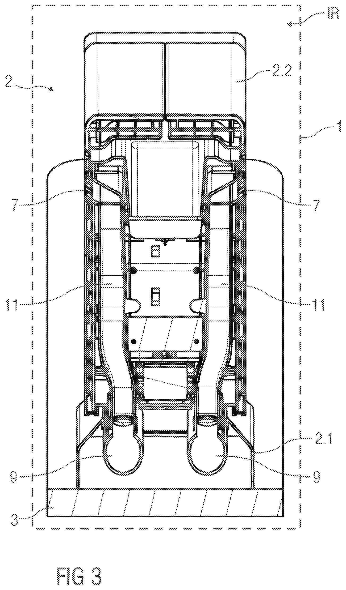 Patent US12304276 Figure 3 – Slidable central console unit with air outlets connected to telescopic air duct