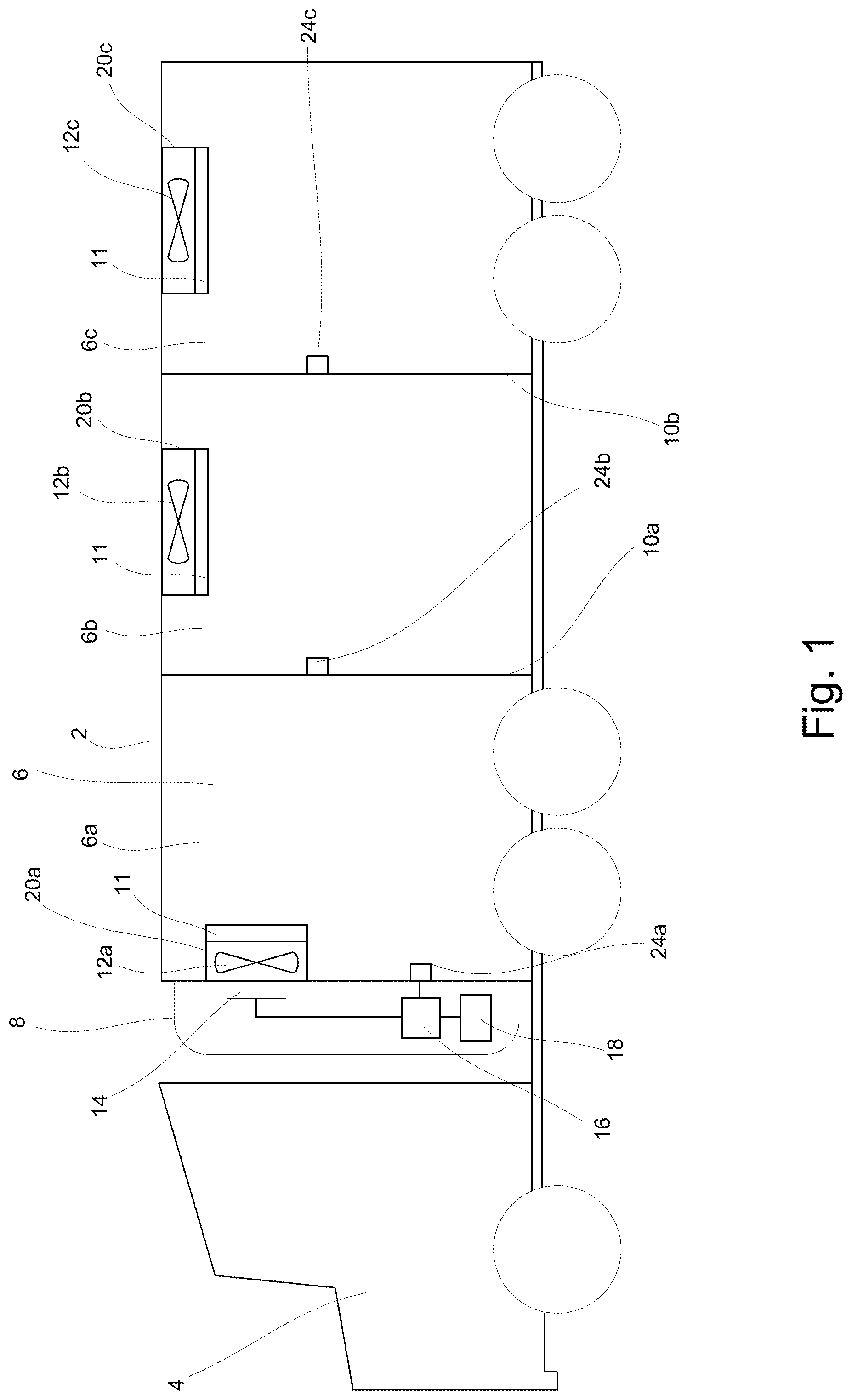 Patent US12304277 Figure 1 – Transport refrigeration system