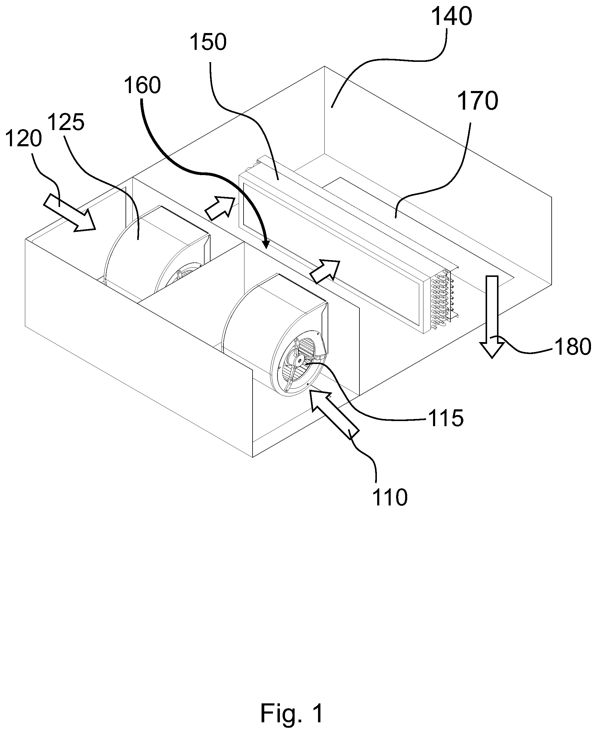 Patent US12304279 Figure 1 – System and a method for mixing air for a vehicle HVAC component