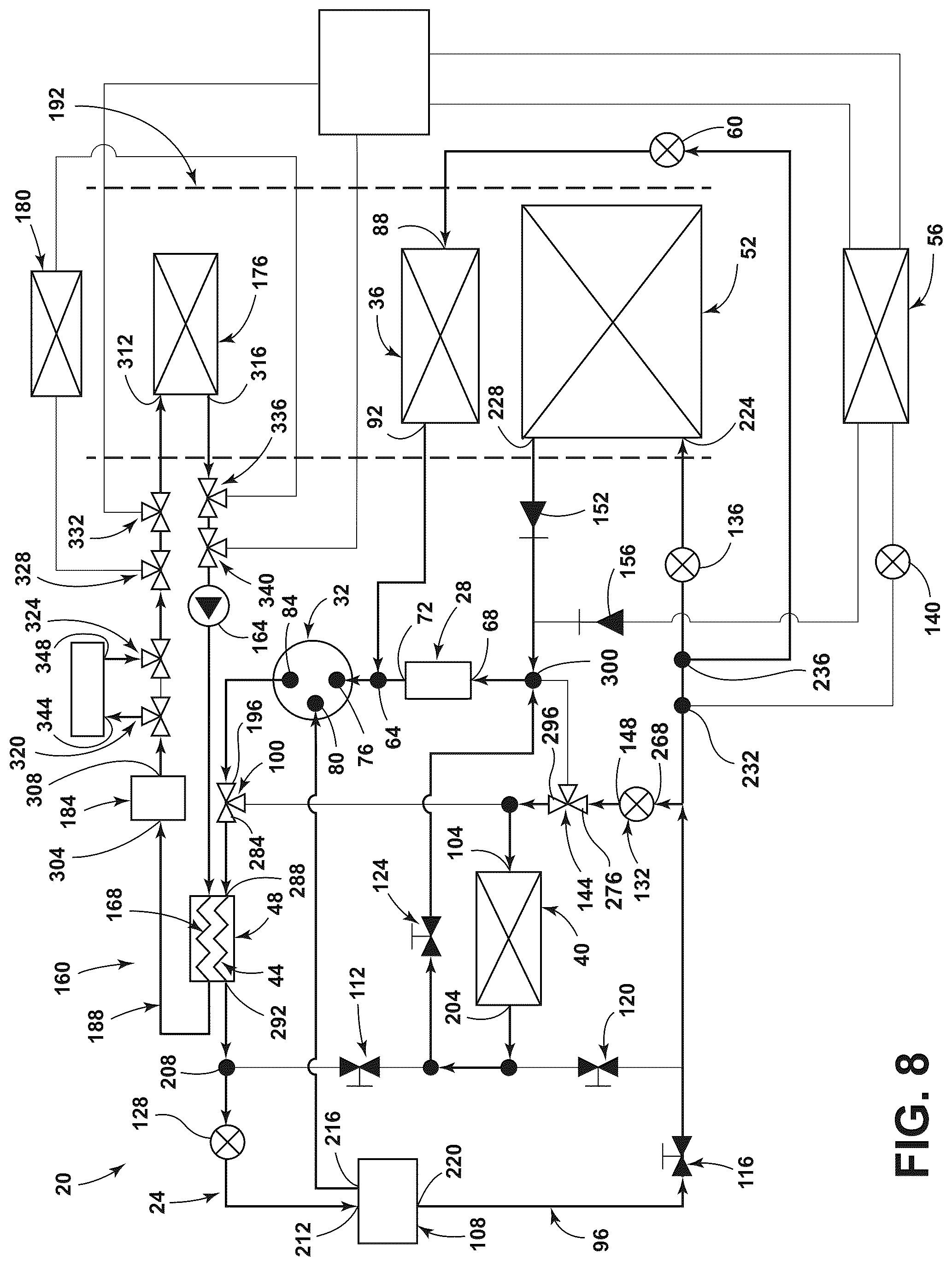 Patent US12304280 Figure 8 – Heat pump for a vehicle