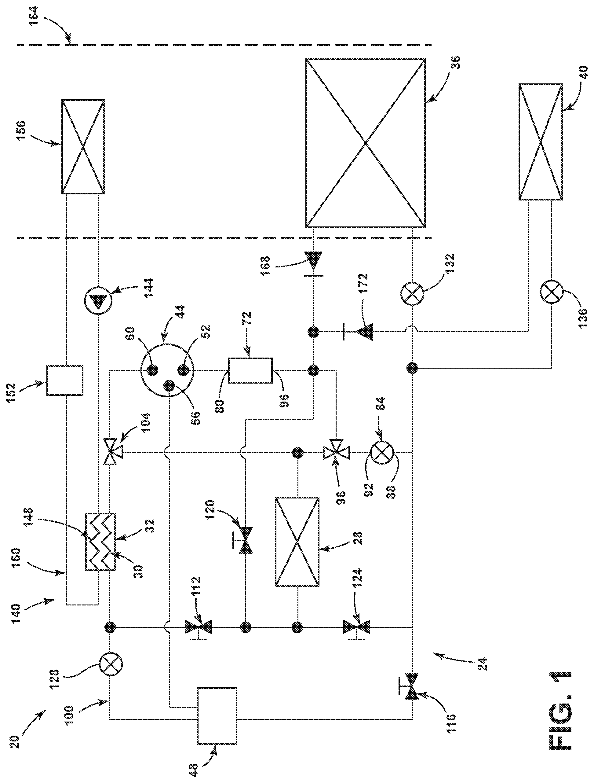 Patent US12304283 Figure 1 – Heat pump for a vehicle