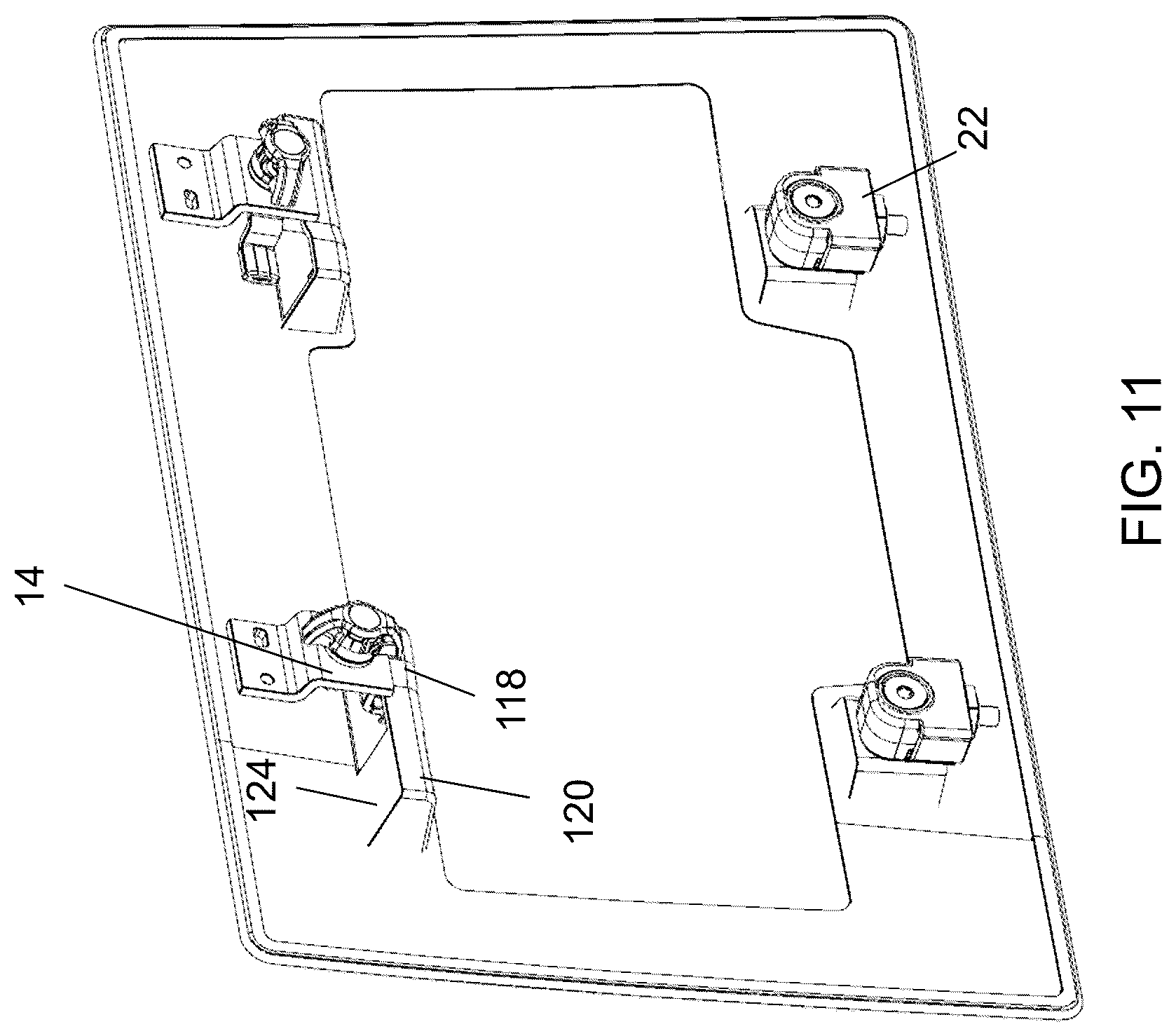Patent US12304286 Figure 9 – Removable vehicular window panel with integrated latching element and carrying handle