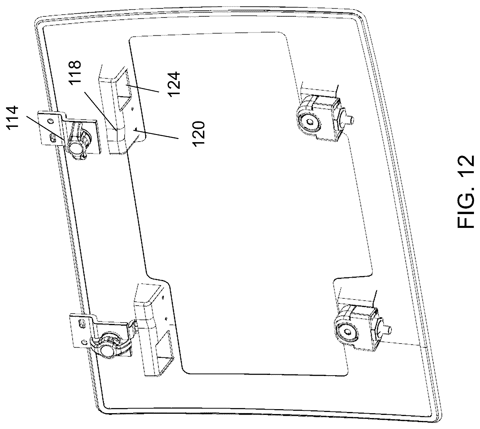 Patent US12304286 Figure 10 – Removable vehicular window panel with integrated latching element and carrying handle