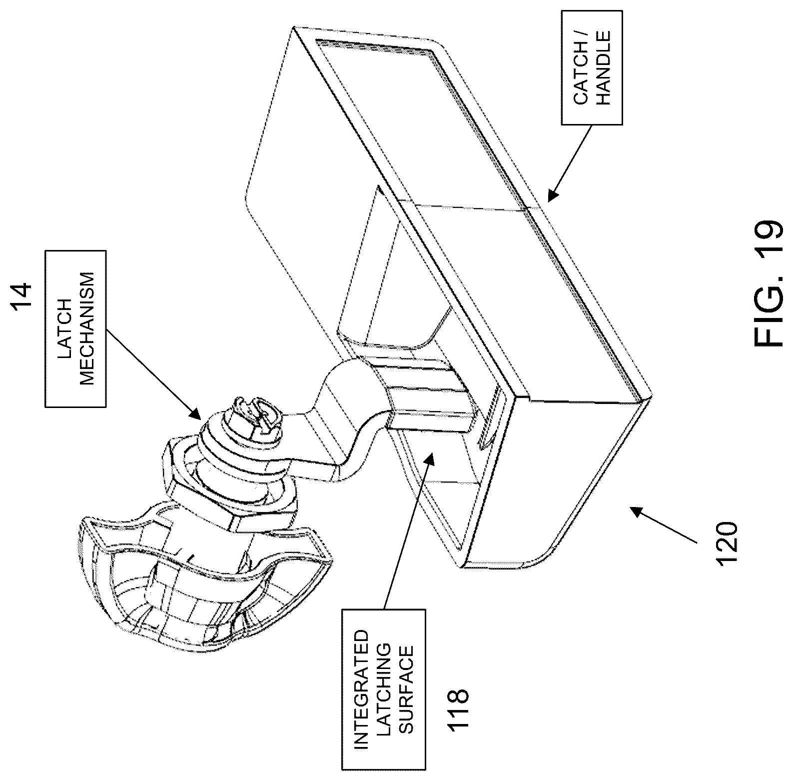 Patent US12304286 Figure 15 – Removable vehicular window panel with integrated latching element and carrying handle