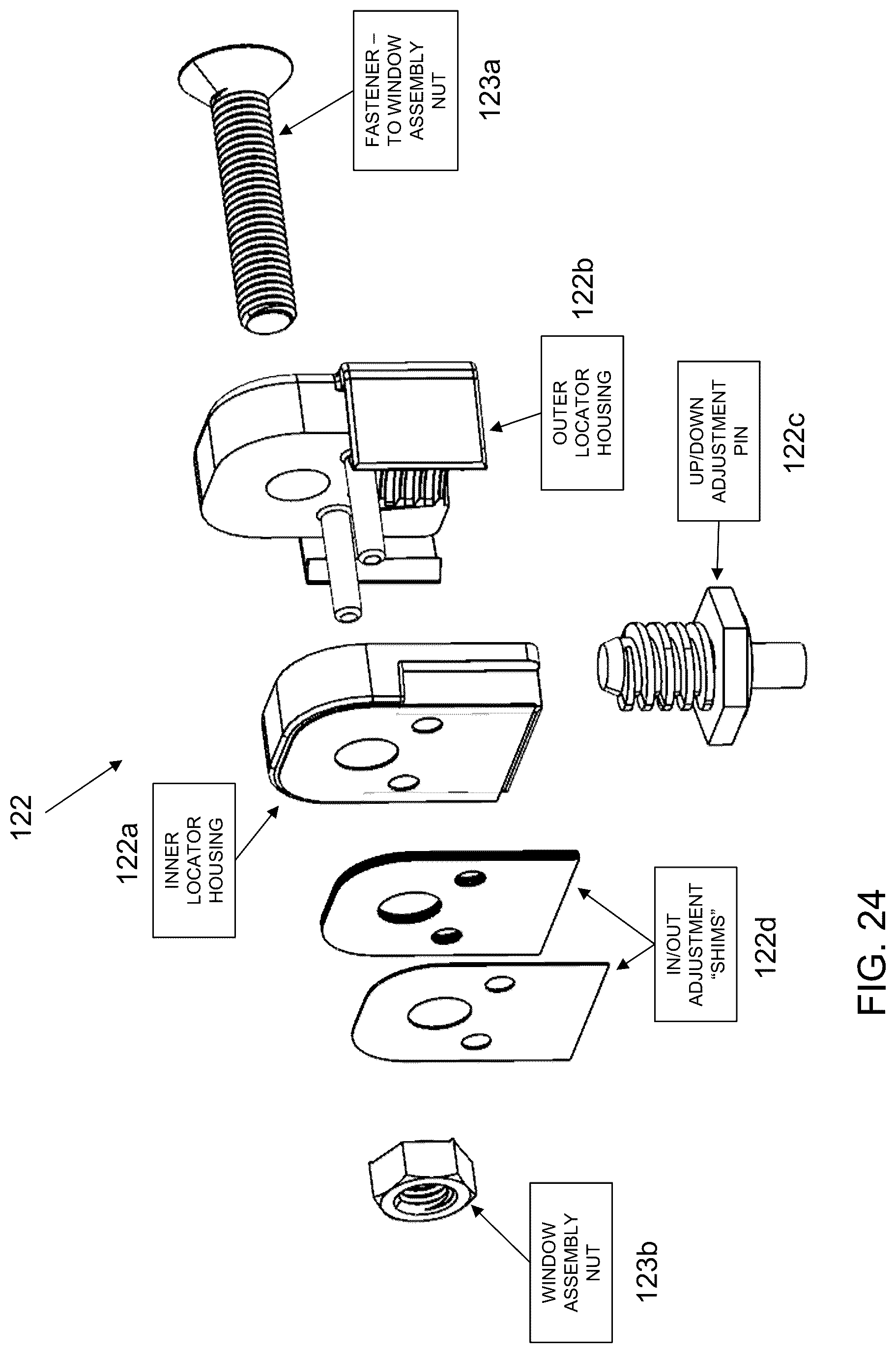 Patent US12304286 Figure 17 – Removable vehicular window panel with integrated latching element and carrying handle